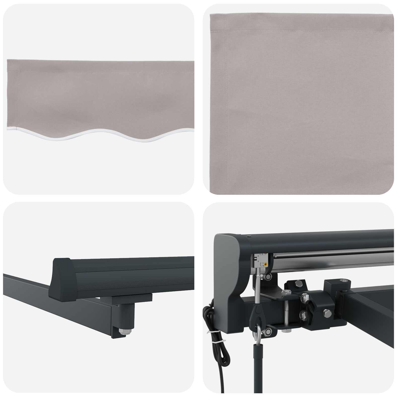 Elektromos kihúzható napernyő világosszürke 5 × 3,5 m
