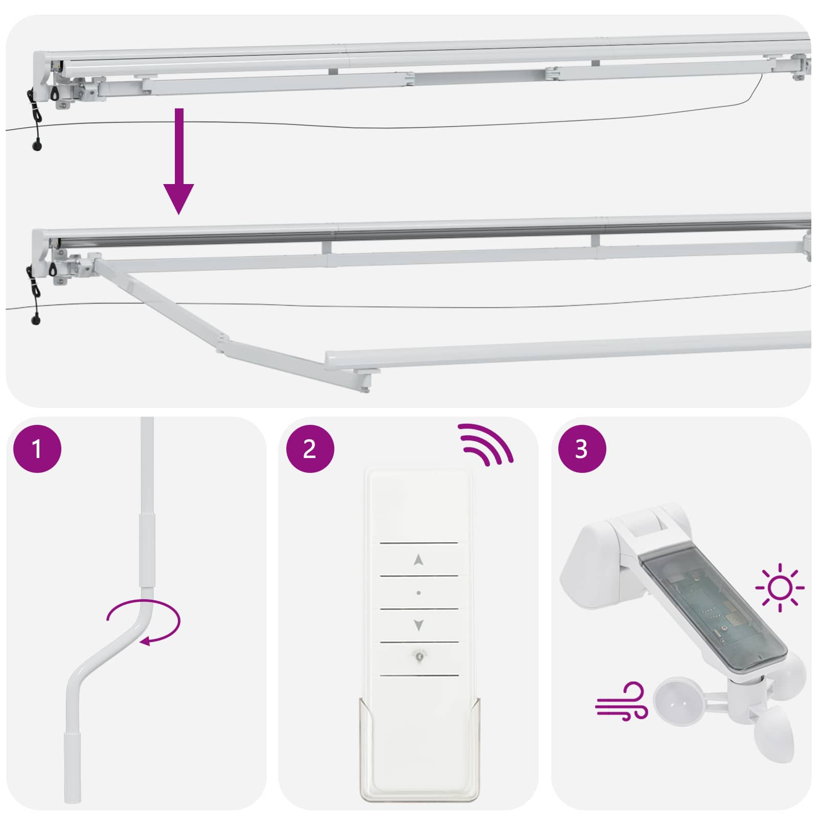 Elektromos kihúzható napernyő piros és fehér 4,5 × 3,5 m