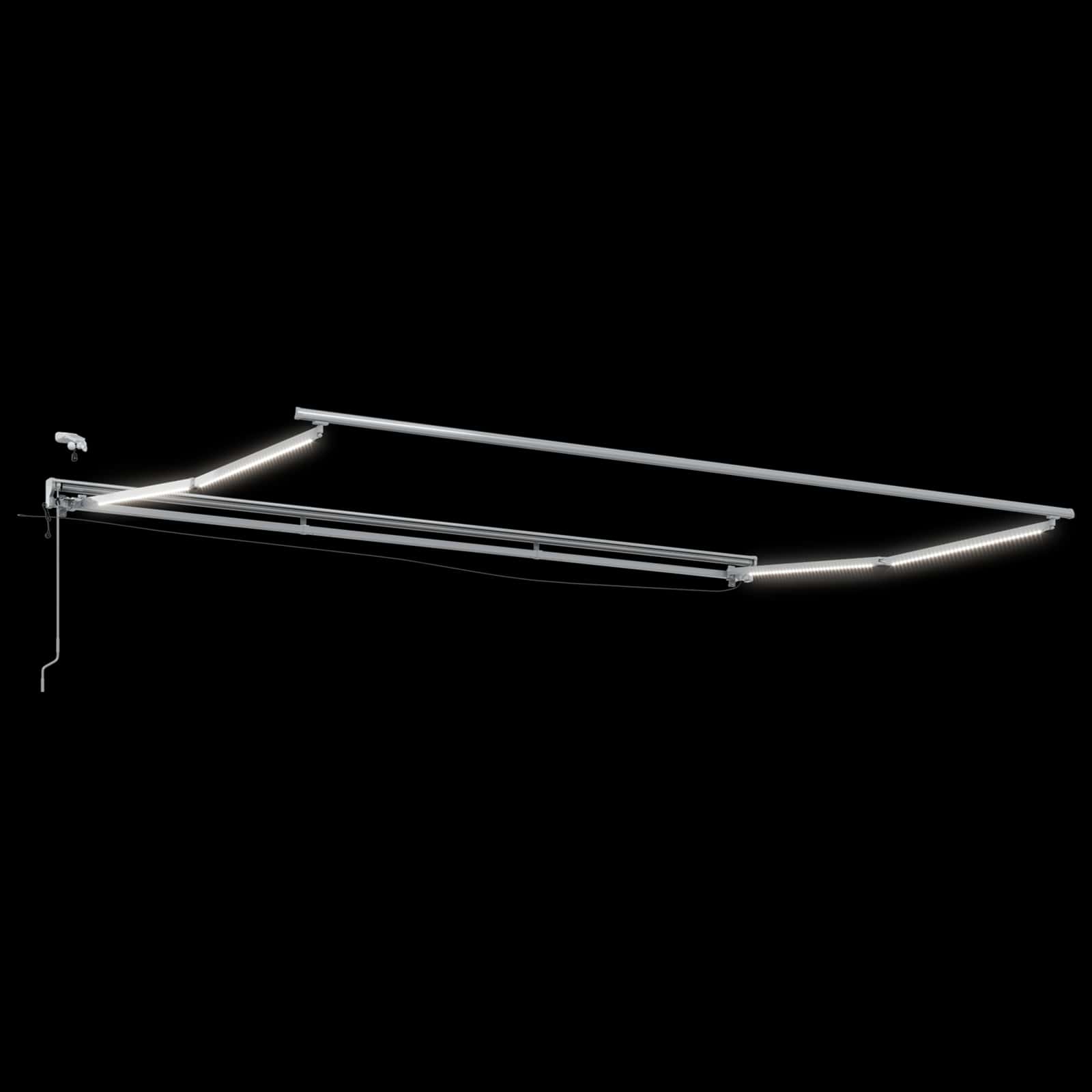 Elektromos kihúzható napernyő zöld és fehér 4,5 × 3,5 m