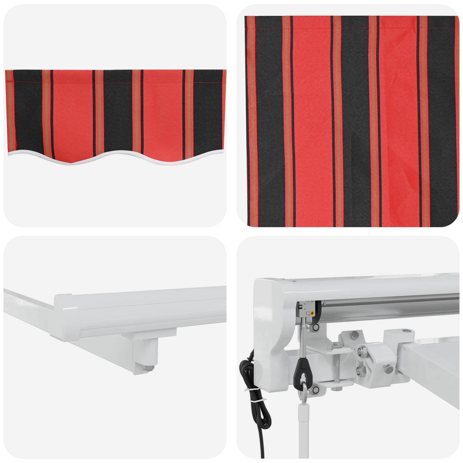 Elektromos kihúzható napernyő narancs és fekete 5 x 3 m