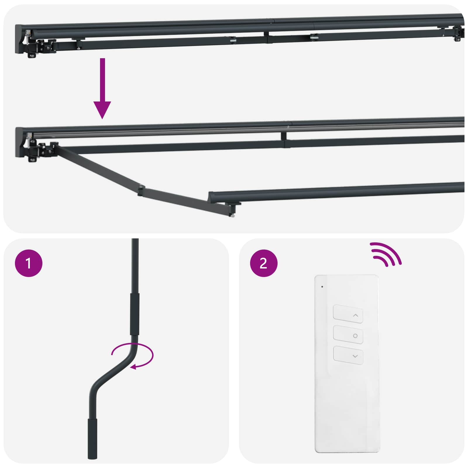 Elektromos kihúzható napernyő narancssárga és fekete 5 × 3,5 m