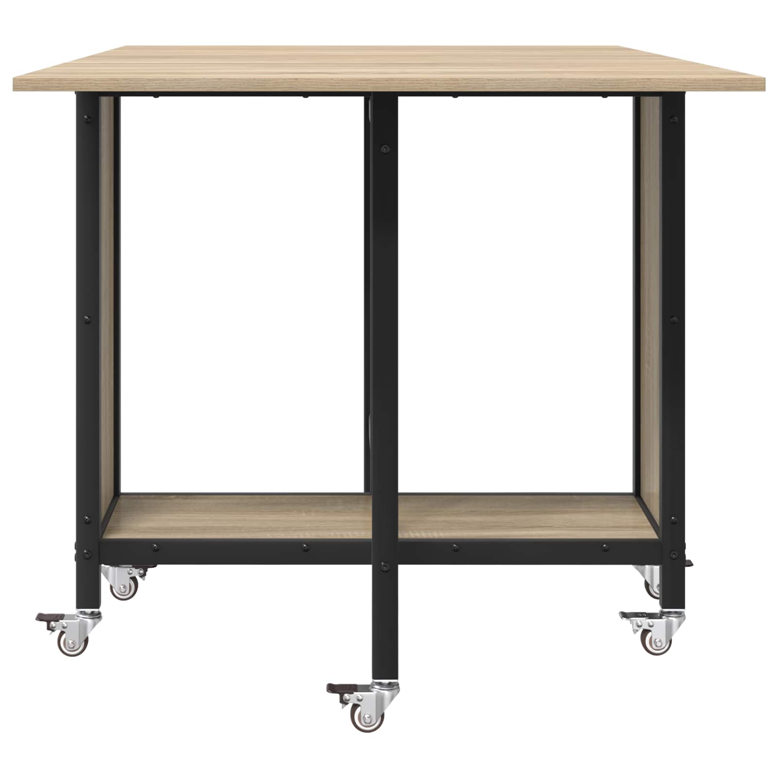 Összecsukható étkezőasztal görgőkkel 130 x 80 x 76,5 cm acél pb
