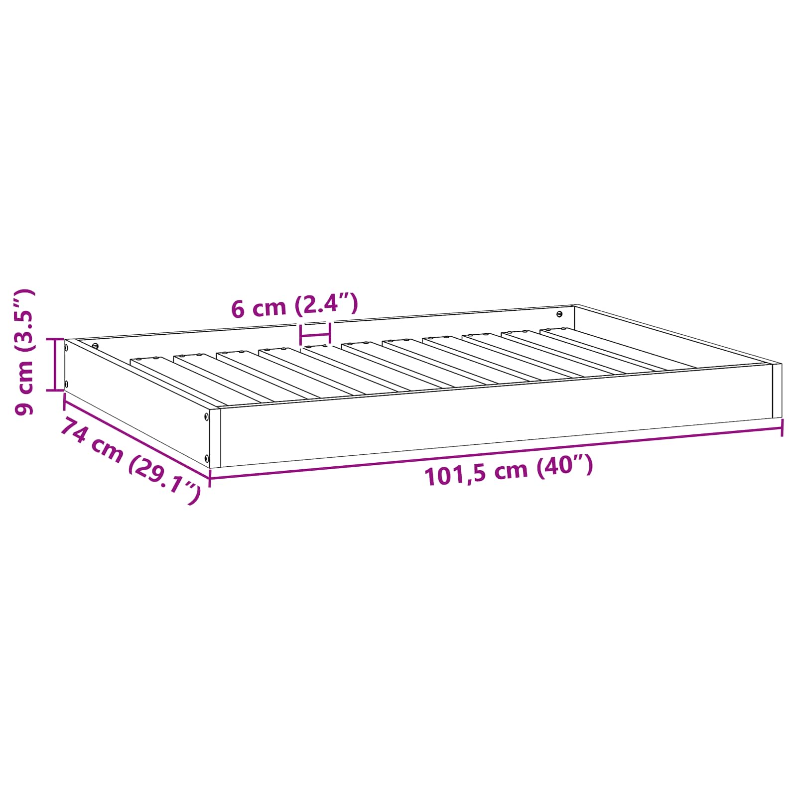 Kutyafekhely faggyú barna 101,5 x 74 x 9 cm tömör fenyőfa