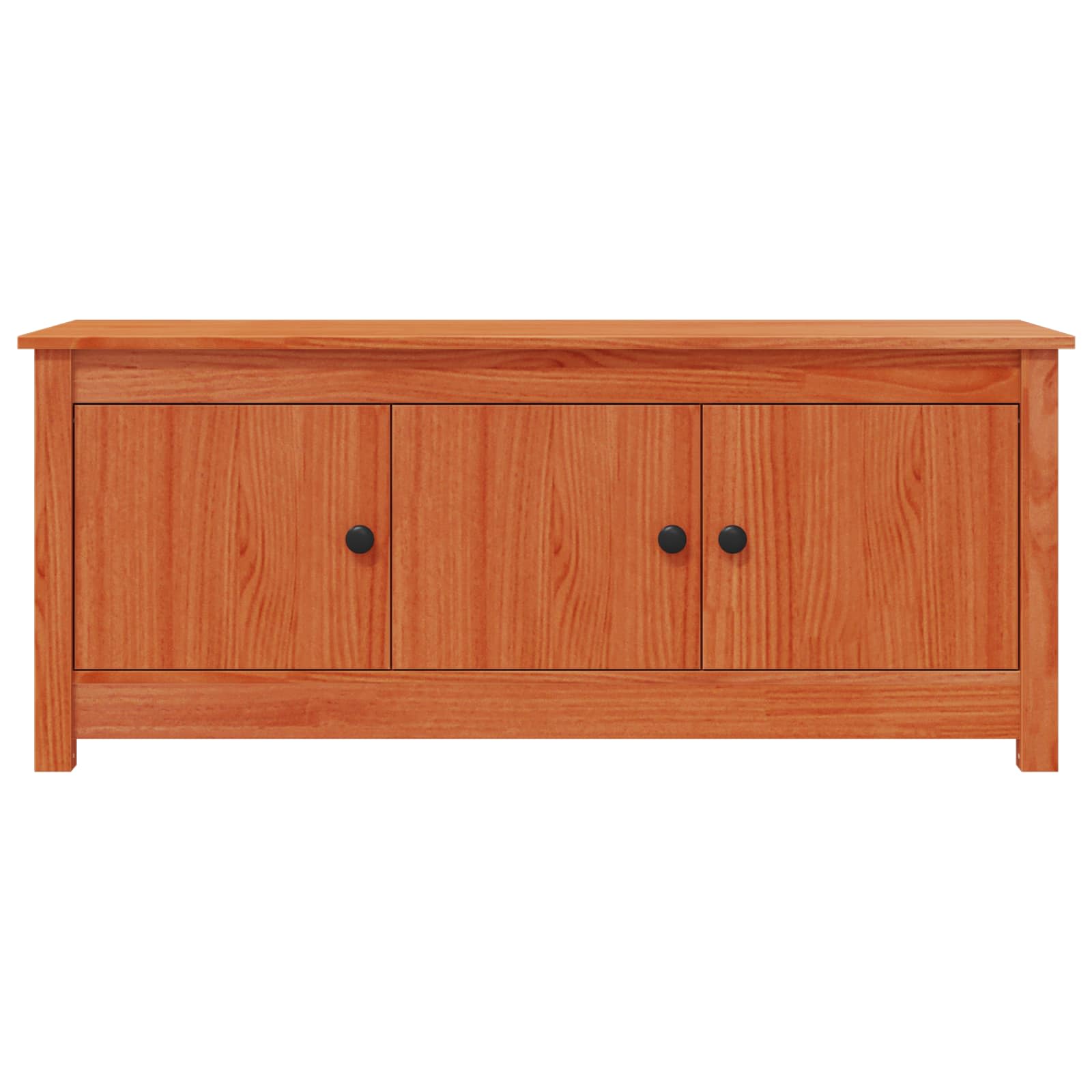 Cipőszekrény viaszbarna 110 x 38 x 45,5 cm tömör fenyő