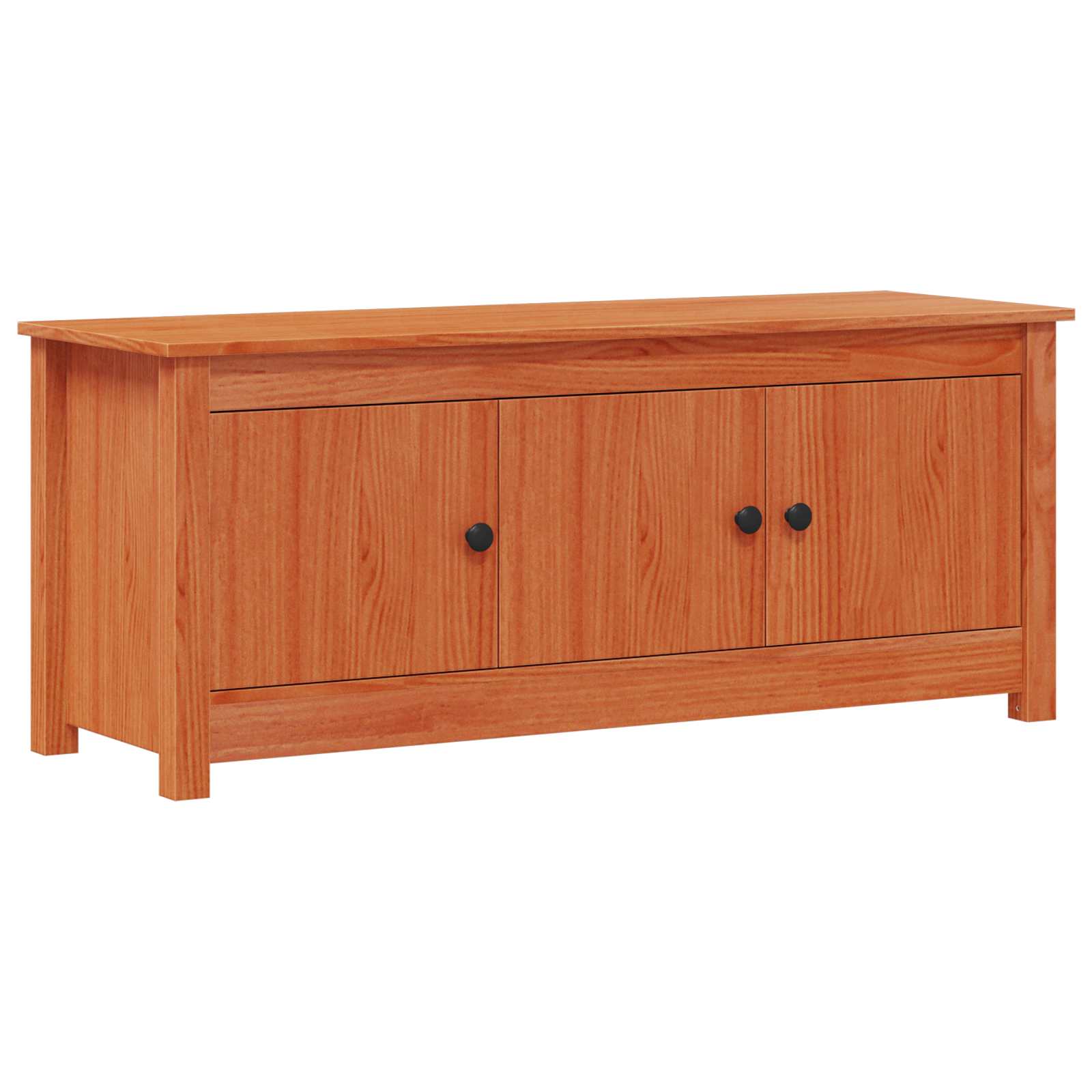 Cipőszekrény viaszbarna 110 x 38 x 45,5 cm tömör fenyő