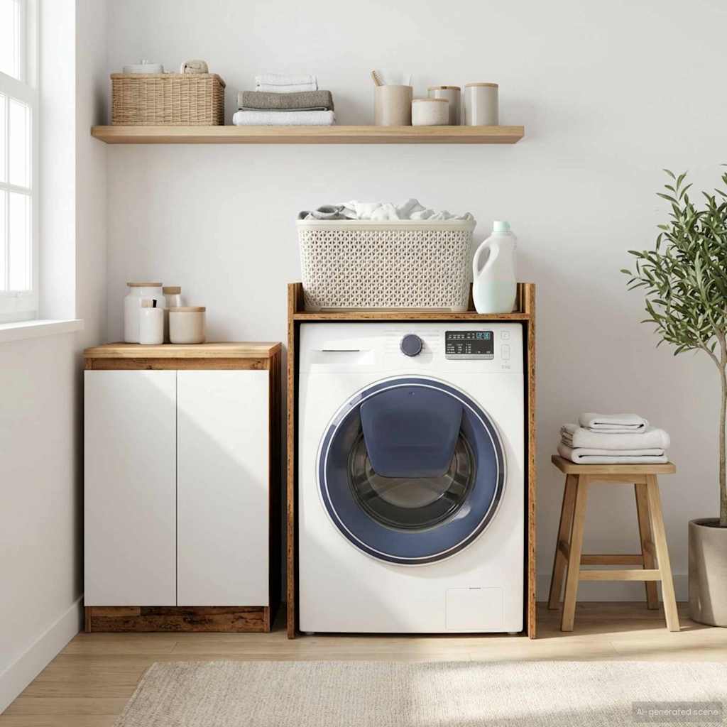 Mosógép szekrény tárolóval öreg fa 67,5 x 62 x 97 cm faanyag