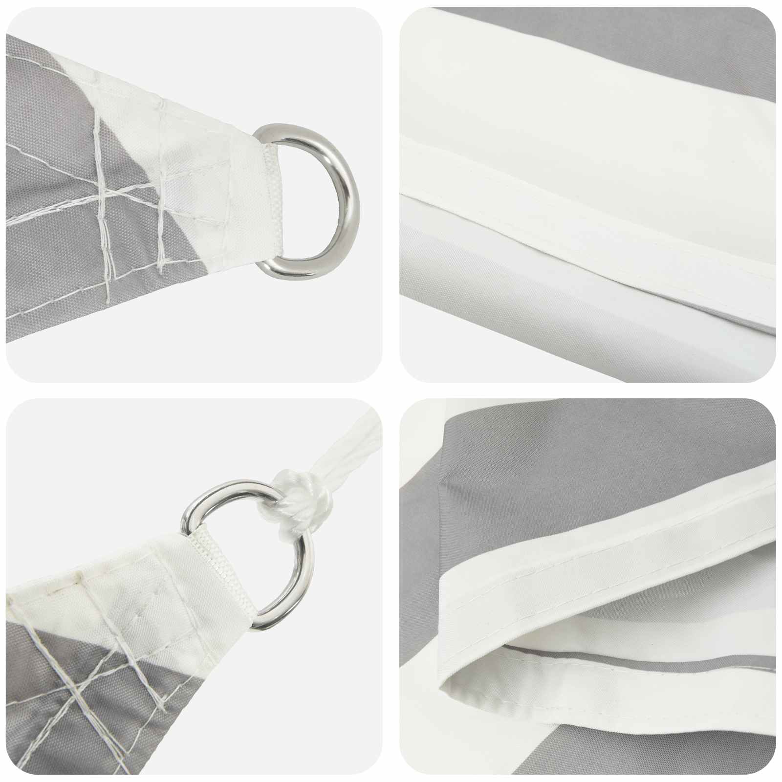 Kültéri napernyő vászon világosszürke és fehér 7 x 5 x 5 m