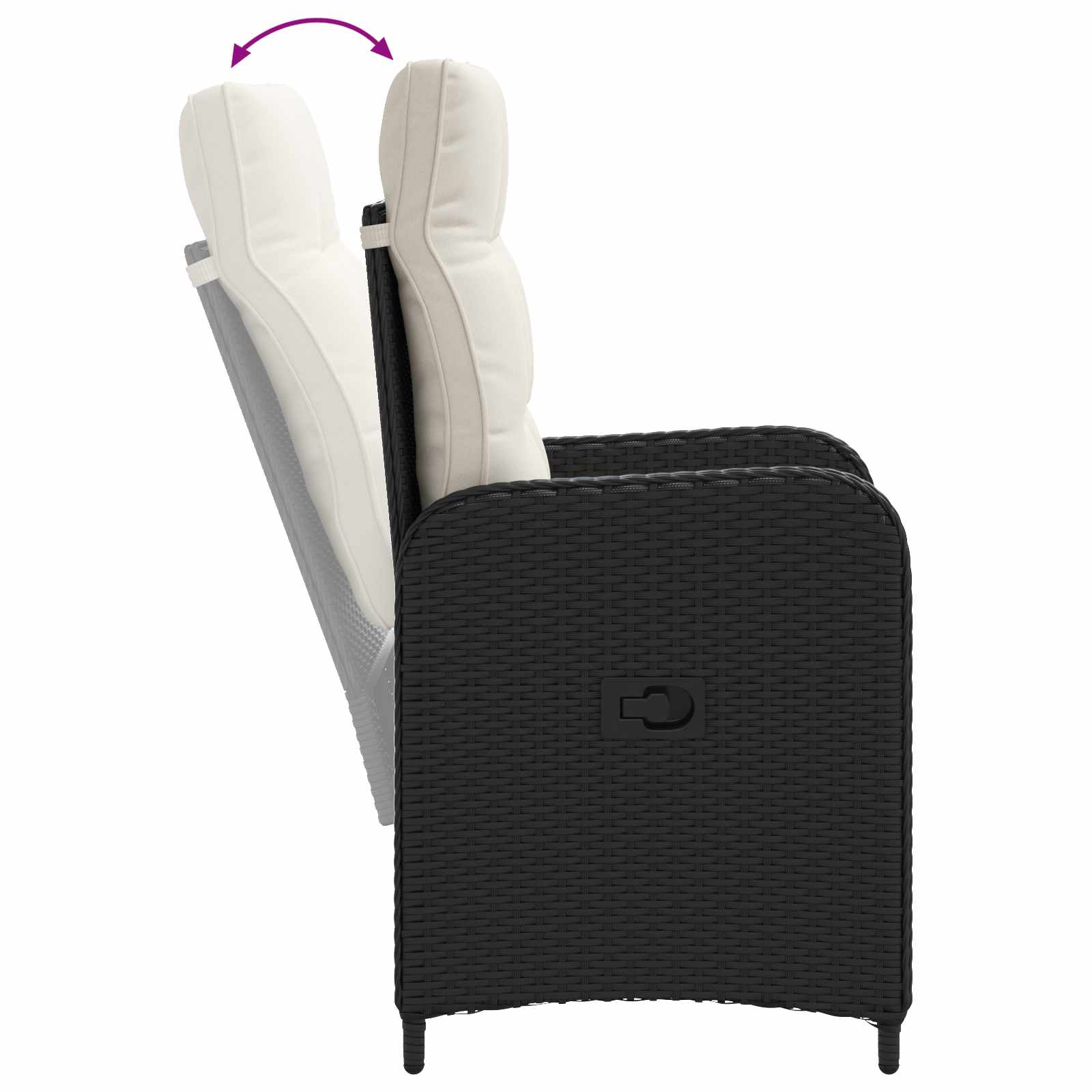 Kültéri étkező szett 3 pcs pe rattan és porbevonatos acél