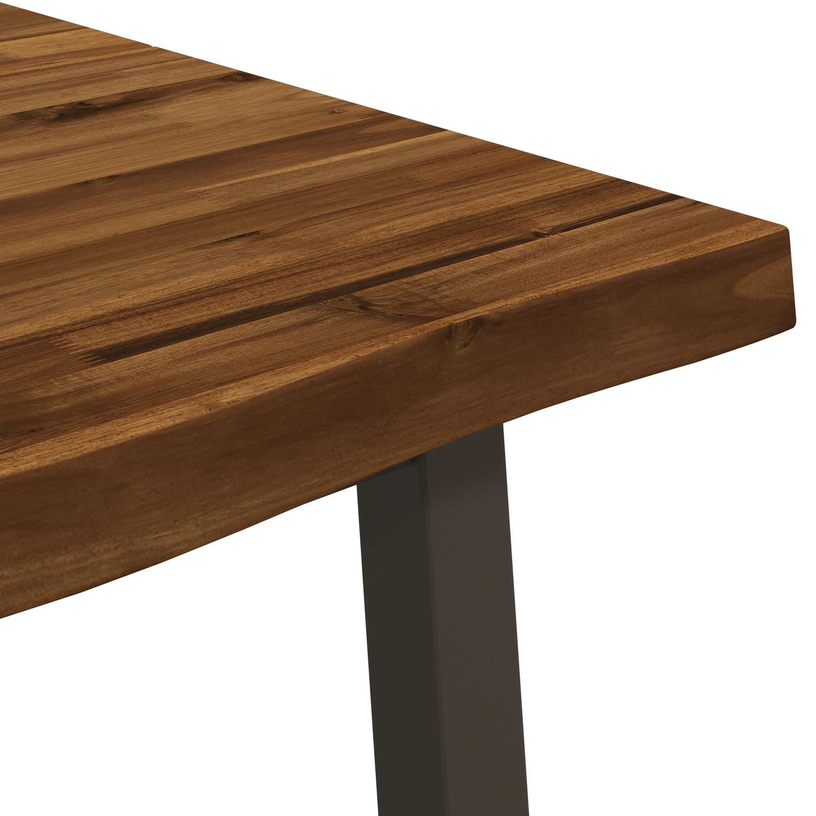 110 x 55 x 75 cm tömör akácfa természetes és kávé négyszögletes