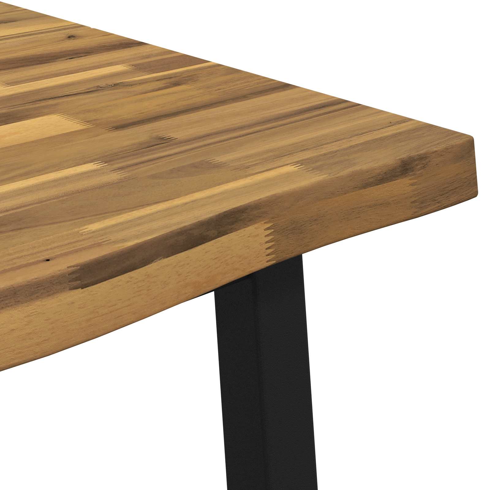 110 x 55 x 75 cm tömör akácfa fehér és fekete négyszögletes