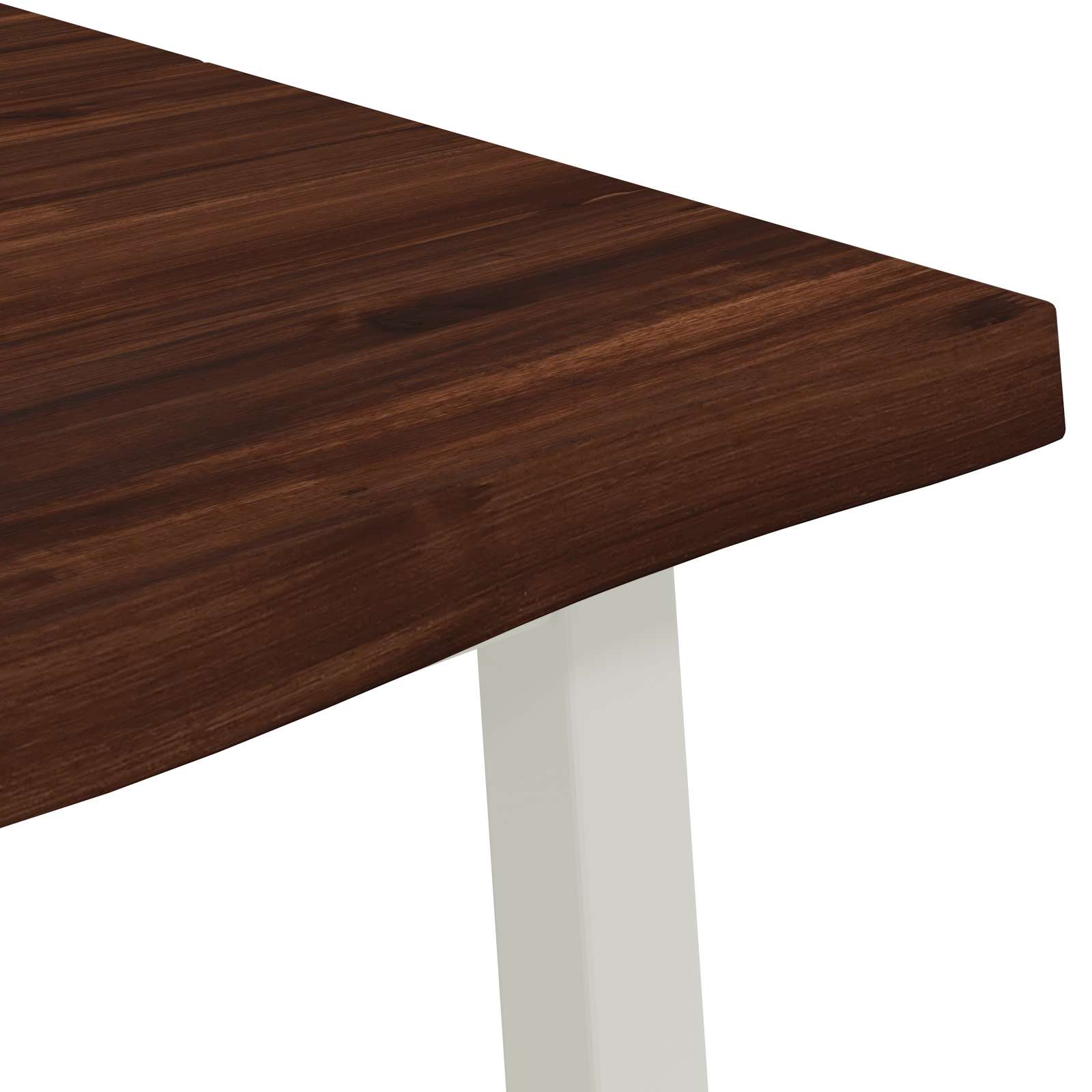 120 x 70 x 75 cm tömör akácfa sötétbarna és fehér négyszögletes