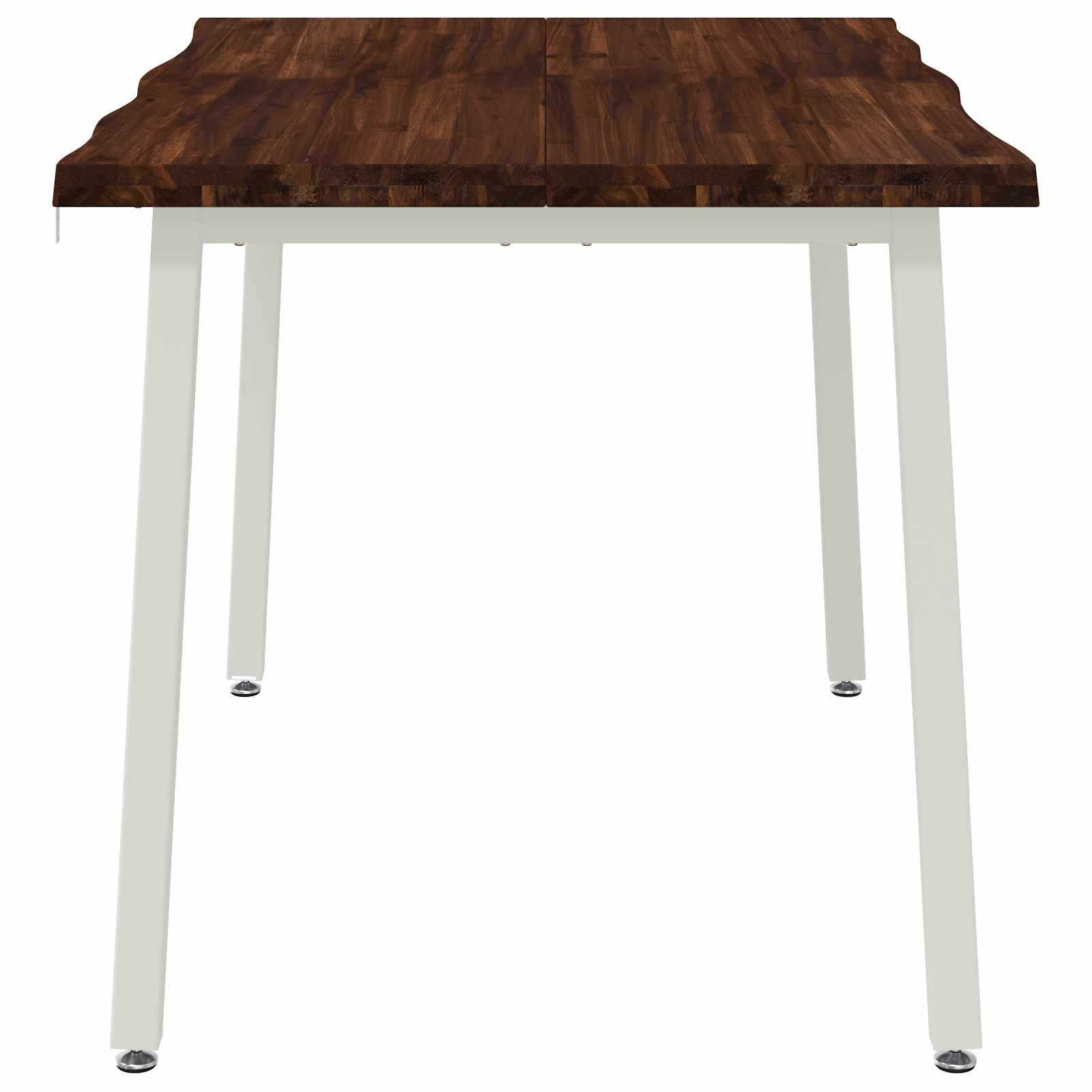 120 x 70 x 75 cm tömör akácfa sötétbarna és fehér négyszögletes