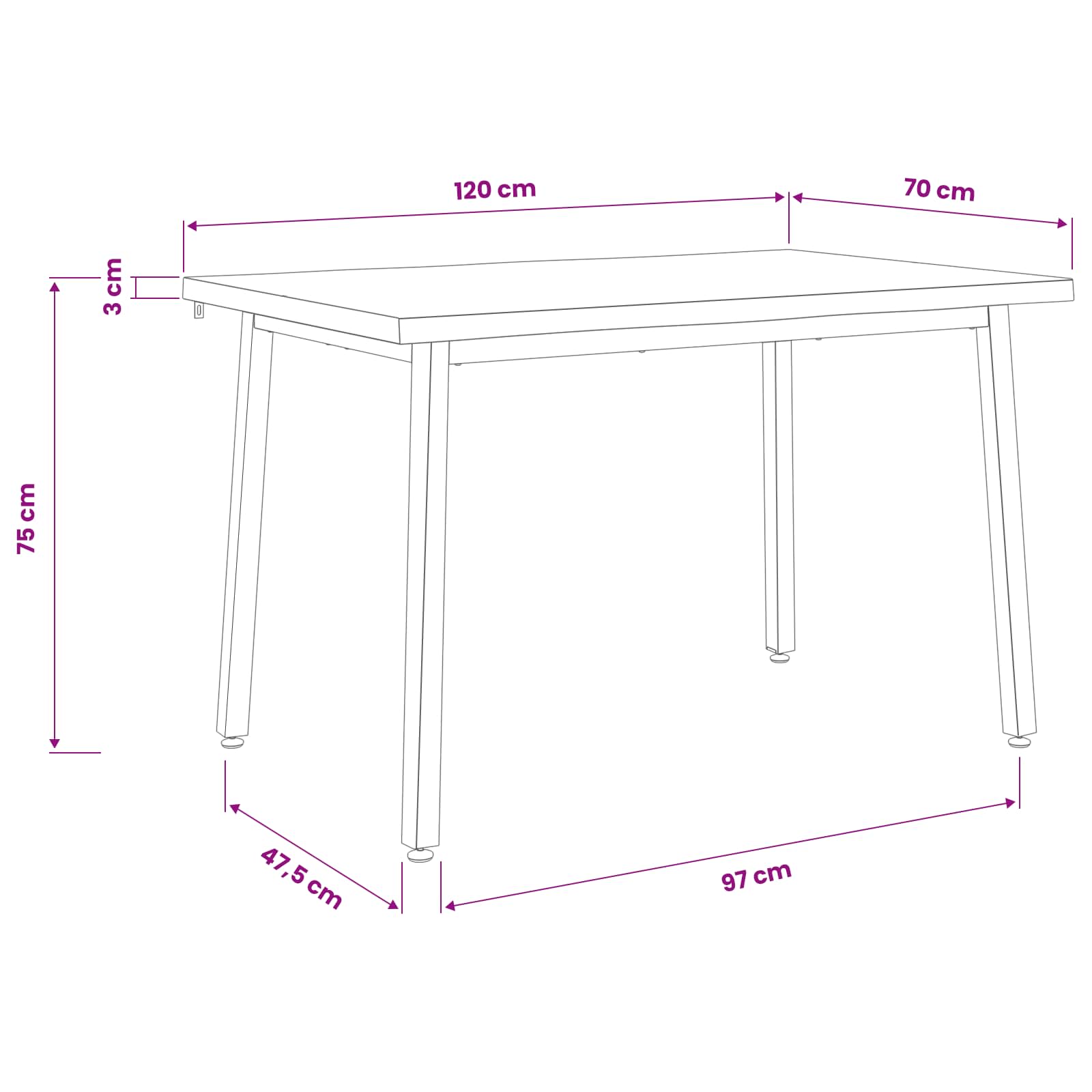 120 x 70 x 75 cm tömör akácfa sötétbarna és fehér négyszögletes