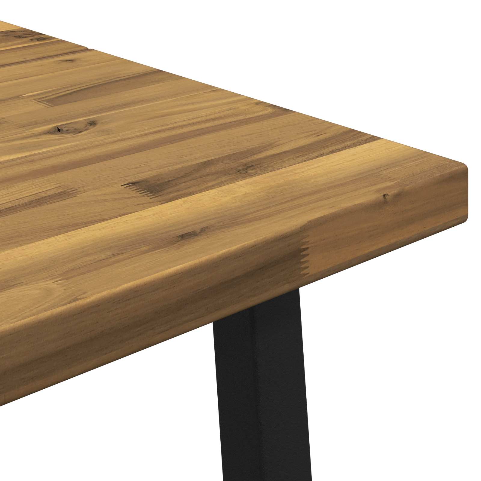 110 x 55 x 75 cm tömör akácfa fehér és fekete négyszögletes