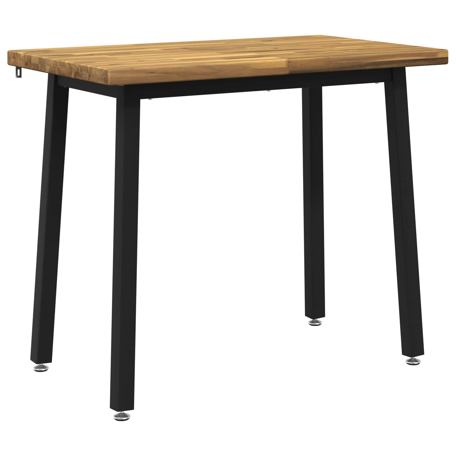 110 x 55 x 75 cm tömör akácfa fehér és fekete négyszögletes