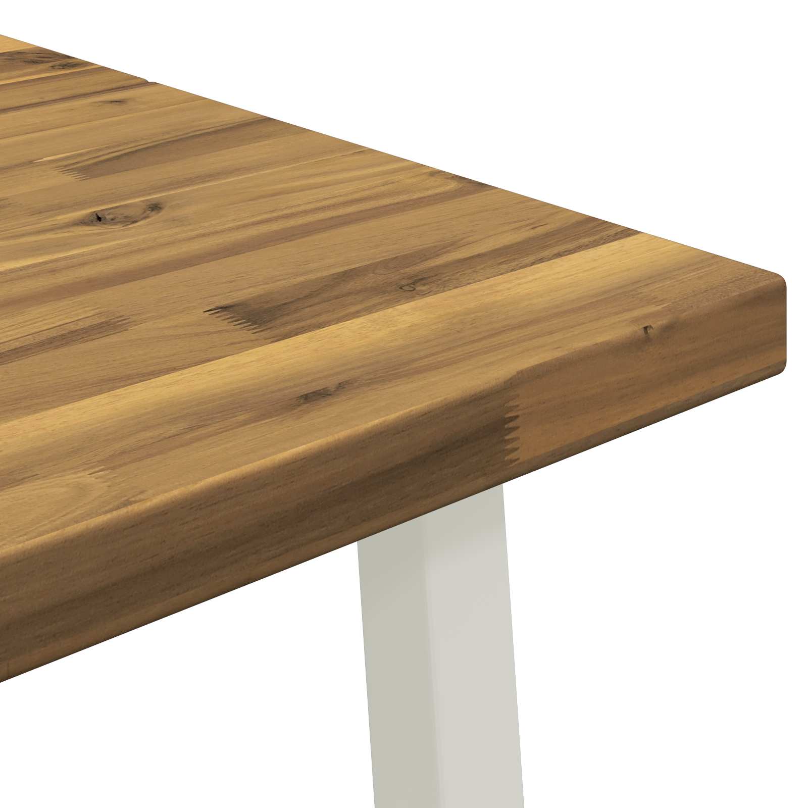 110 x 55 x 75 cm tömör akácfa fehér négyszögletes