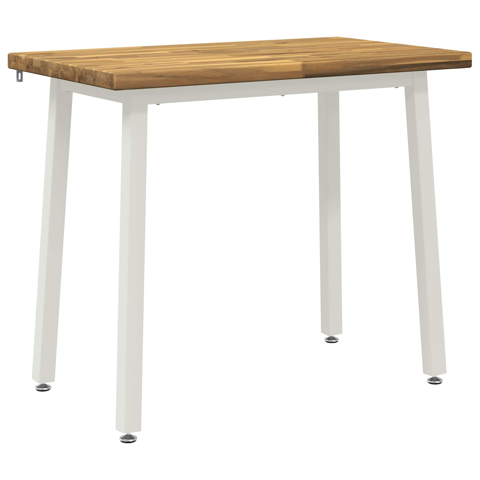 110 x 55 x 75 cm tömör akácfa fehér négyszögletes
