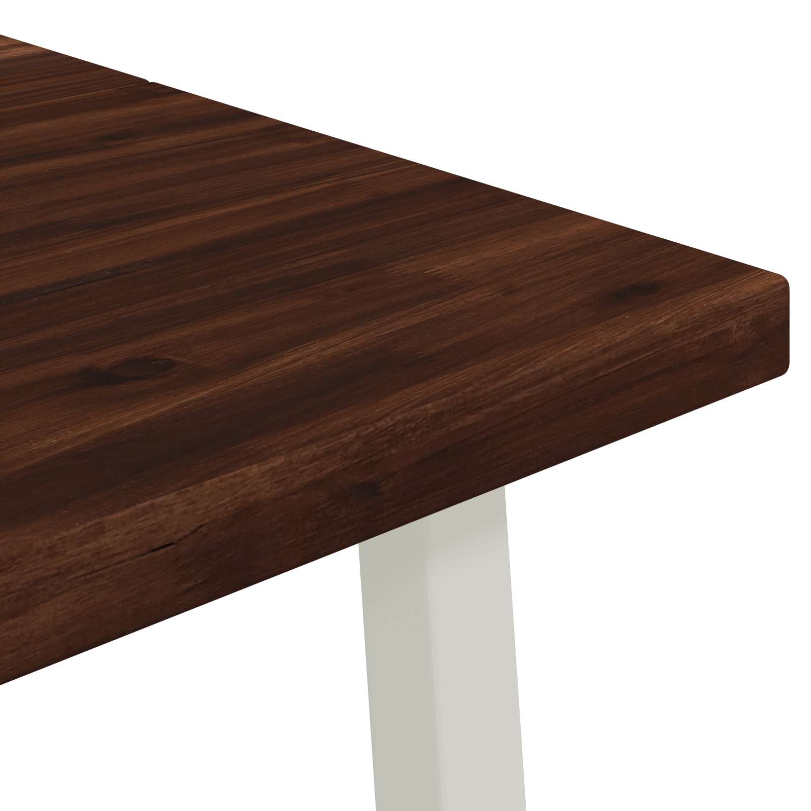 120 x 70 x 75 cm tömör akácfa sötétbarna és fehér négyszögletes