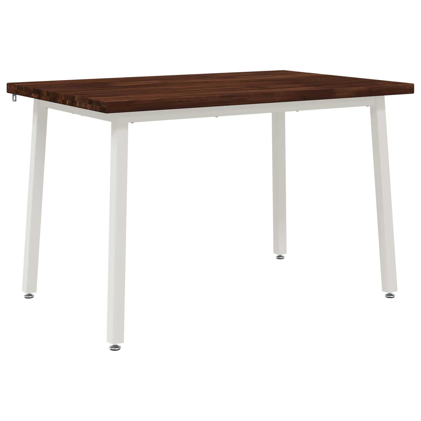 120 x 70 x 75 cm tömör akácfa sötétbarna és fehér négyszögletes