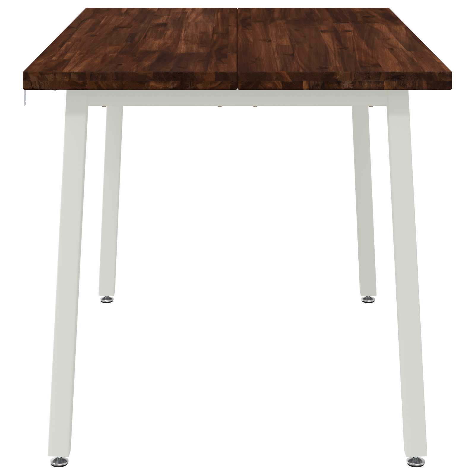 120 x 70 x 75 cm tömör akácfa sötétbarna és fehér négyszögletes
