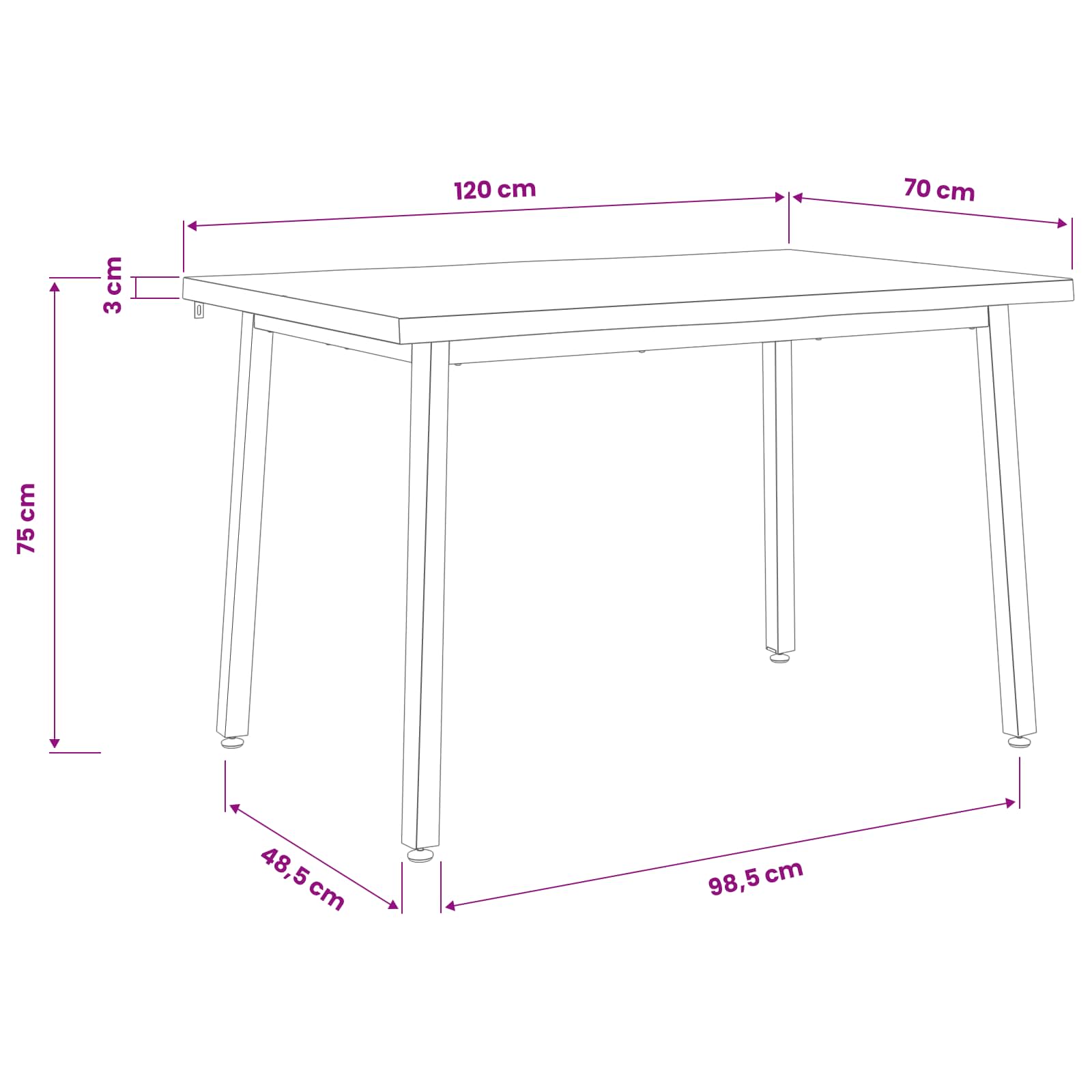 120 x 70 x 75 cm tömör akácfa sötétbarna és fehér négyszögletes