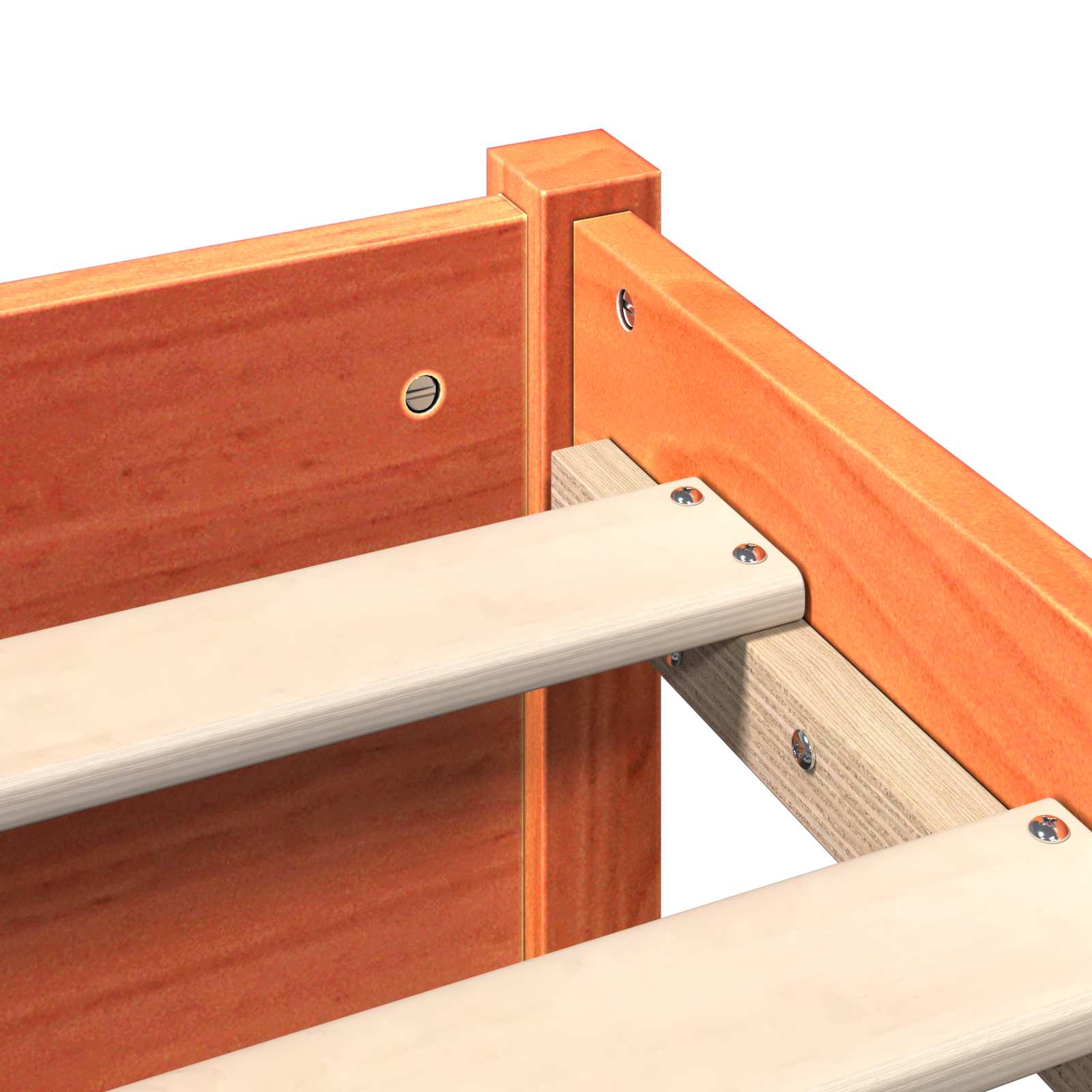 Könyvespolc ágykeret faggyú barna 140 x 200 cm tömör fenyőfa