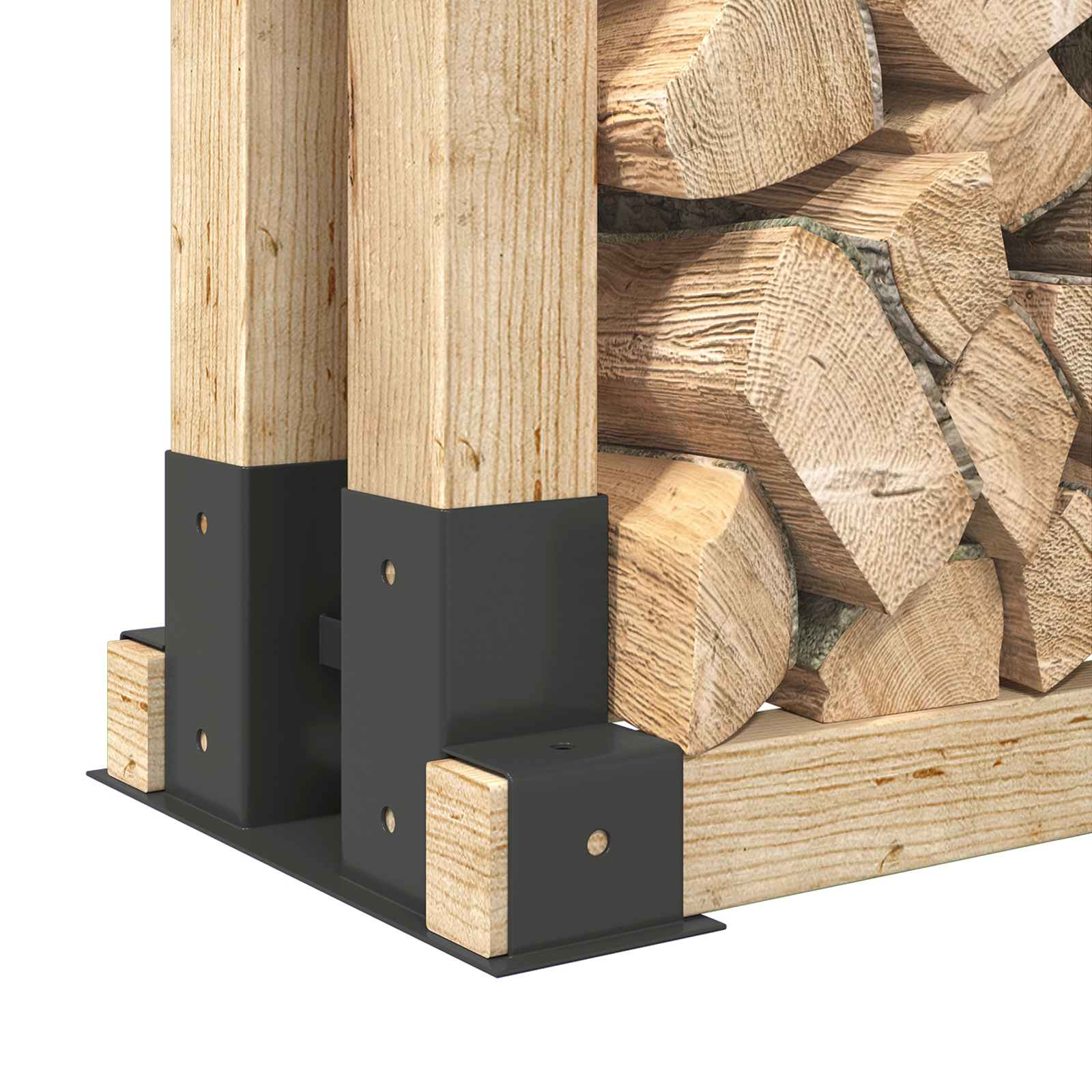 Tűzifa halmozó segéd 2 pcs antracitszürke 34 x 10 x 15 cm acél