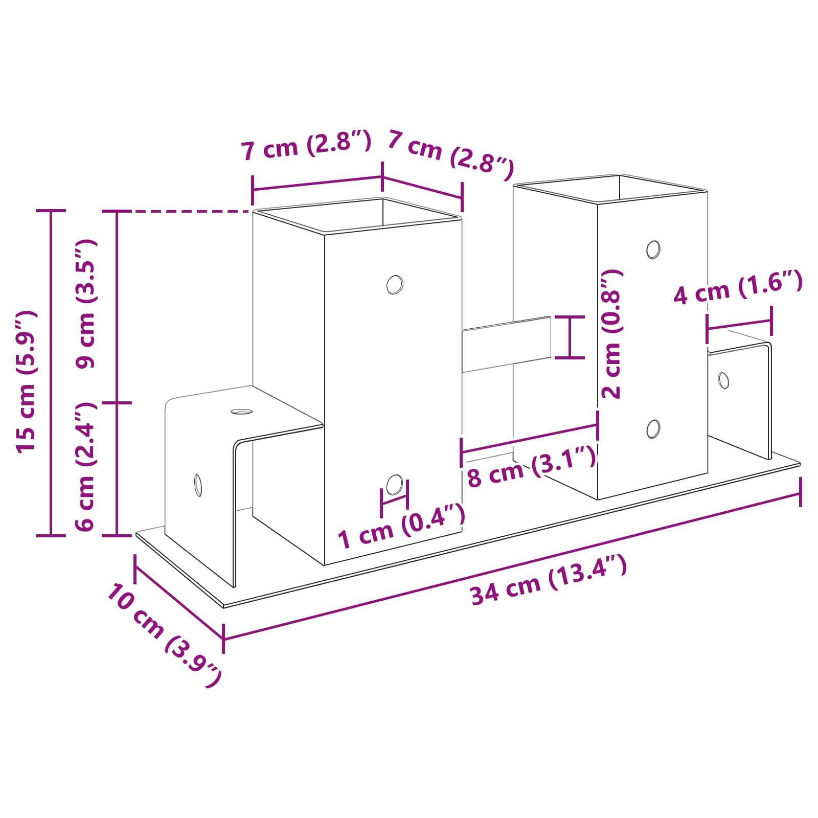 Tűzifa halmozó segéd 2 pcs antracitszürke 34 x 10 x 15 cm acél