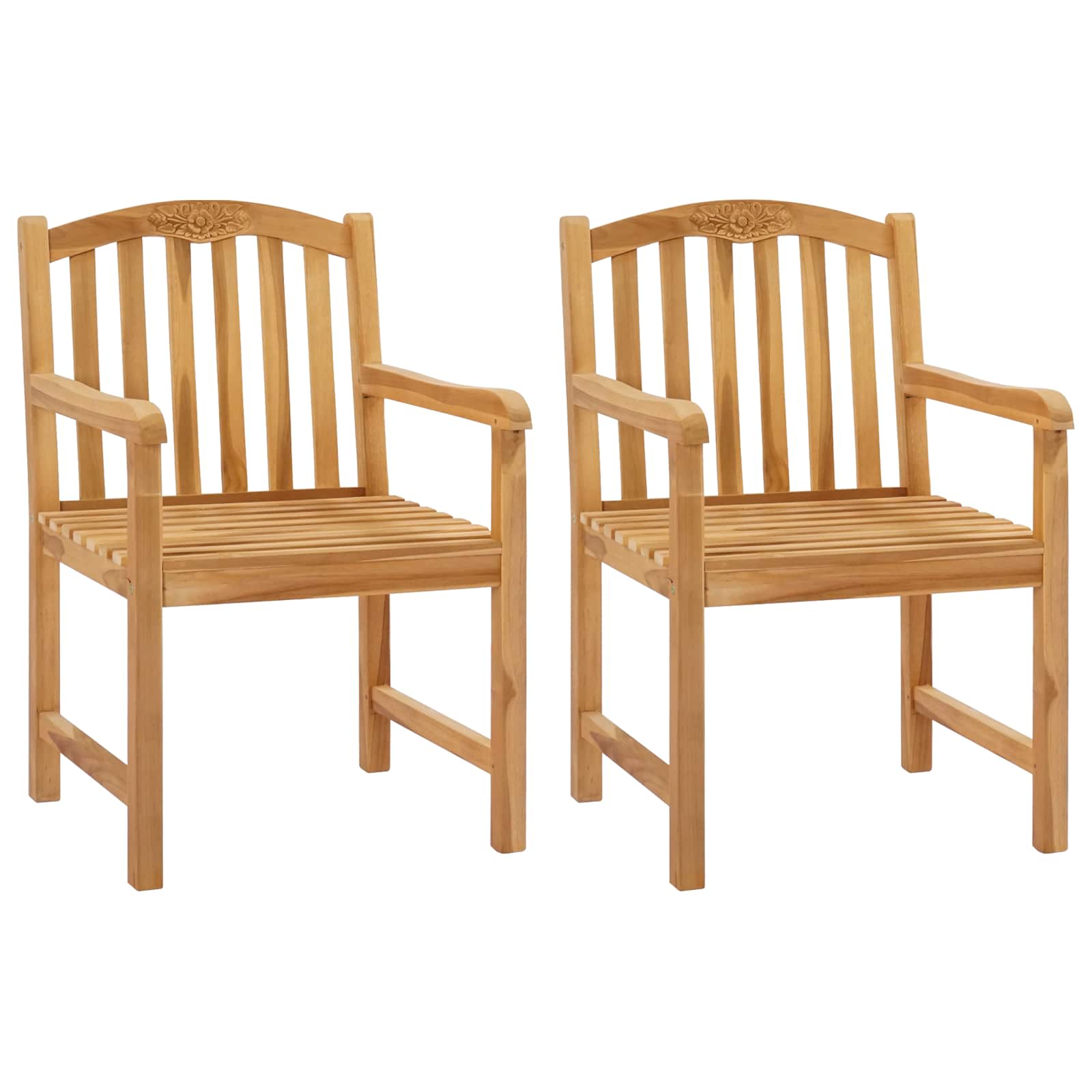 Kézzel faragott rózsaszék 2 pcs természetes 58 x 60 x 90 cm