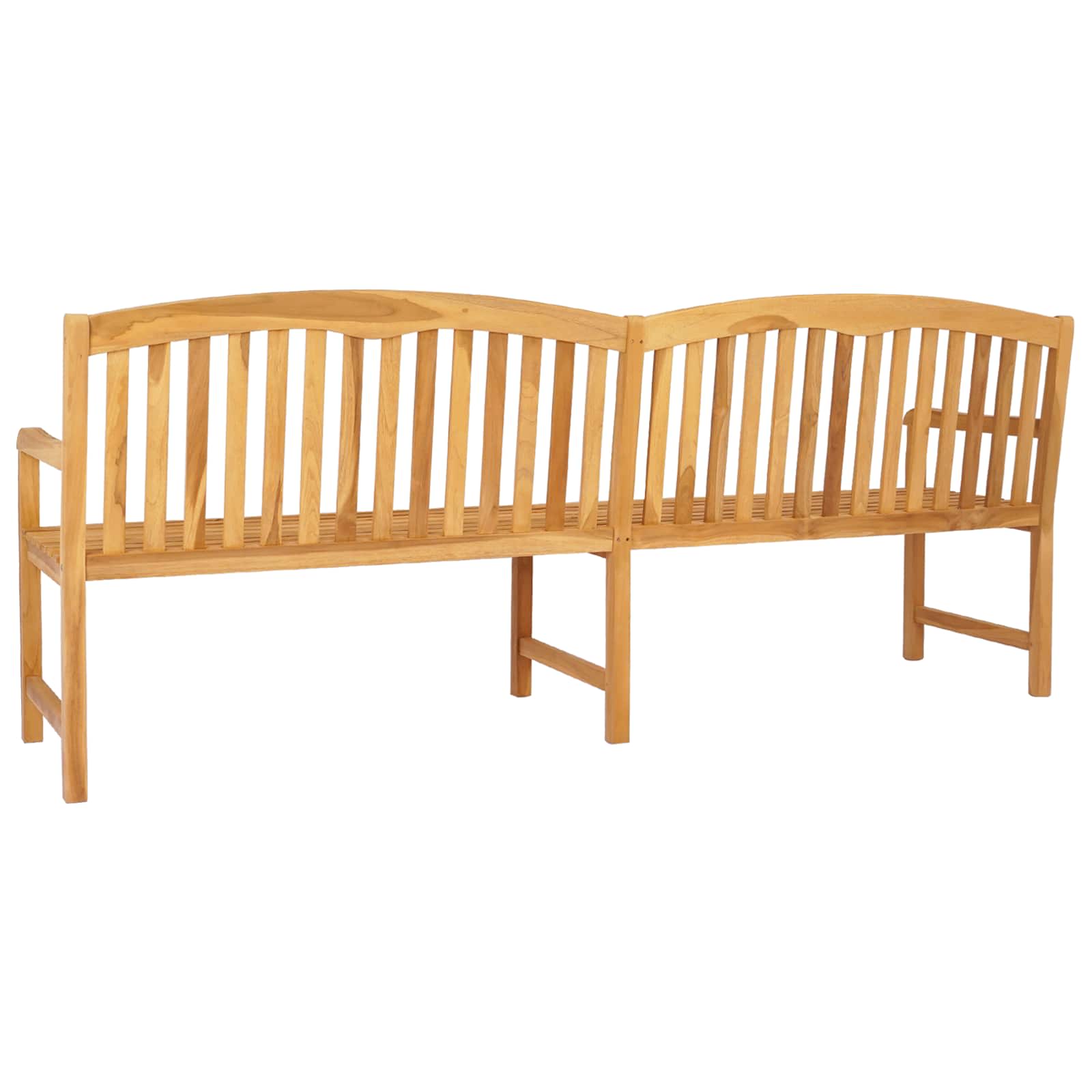 Kézműves rózsabank természetes 228 x 60 x 90 cm tömör teakfa