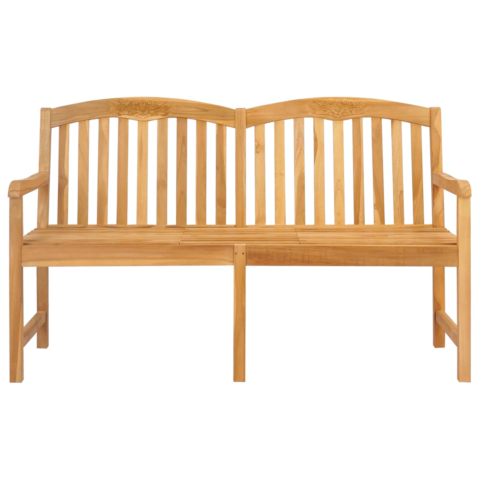 Kézműves rózsabank természetes 150,5 x 60 x 95 cm tömör teakfa