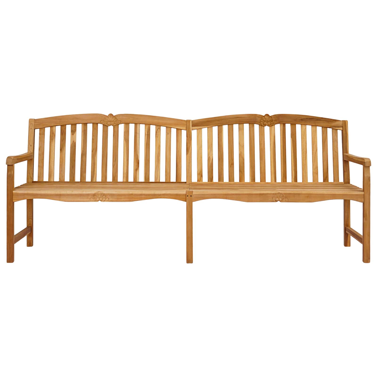 Kézműves rózsabank természetes 228 x 61 x 94,5 cm tömör teakfa