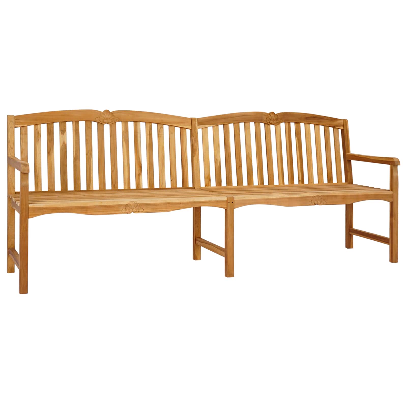 Kézműves rózsabank természetes 228 x 61 x 94,5 cm tömör teakfa