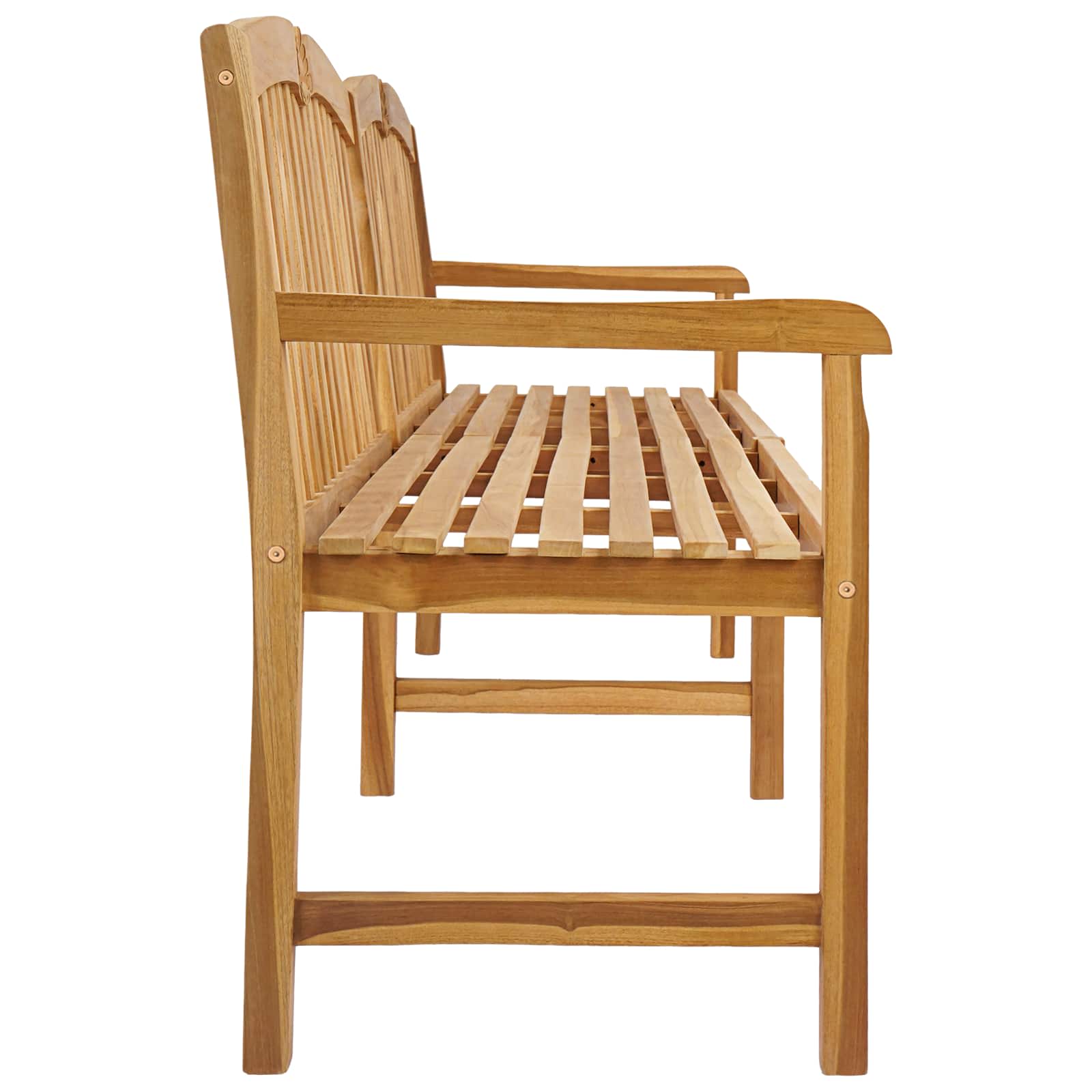 Kézműves rózsabank természetes 228 x 61 x 94,5 cm tömör teakfa