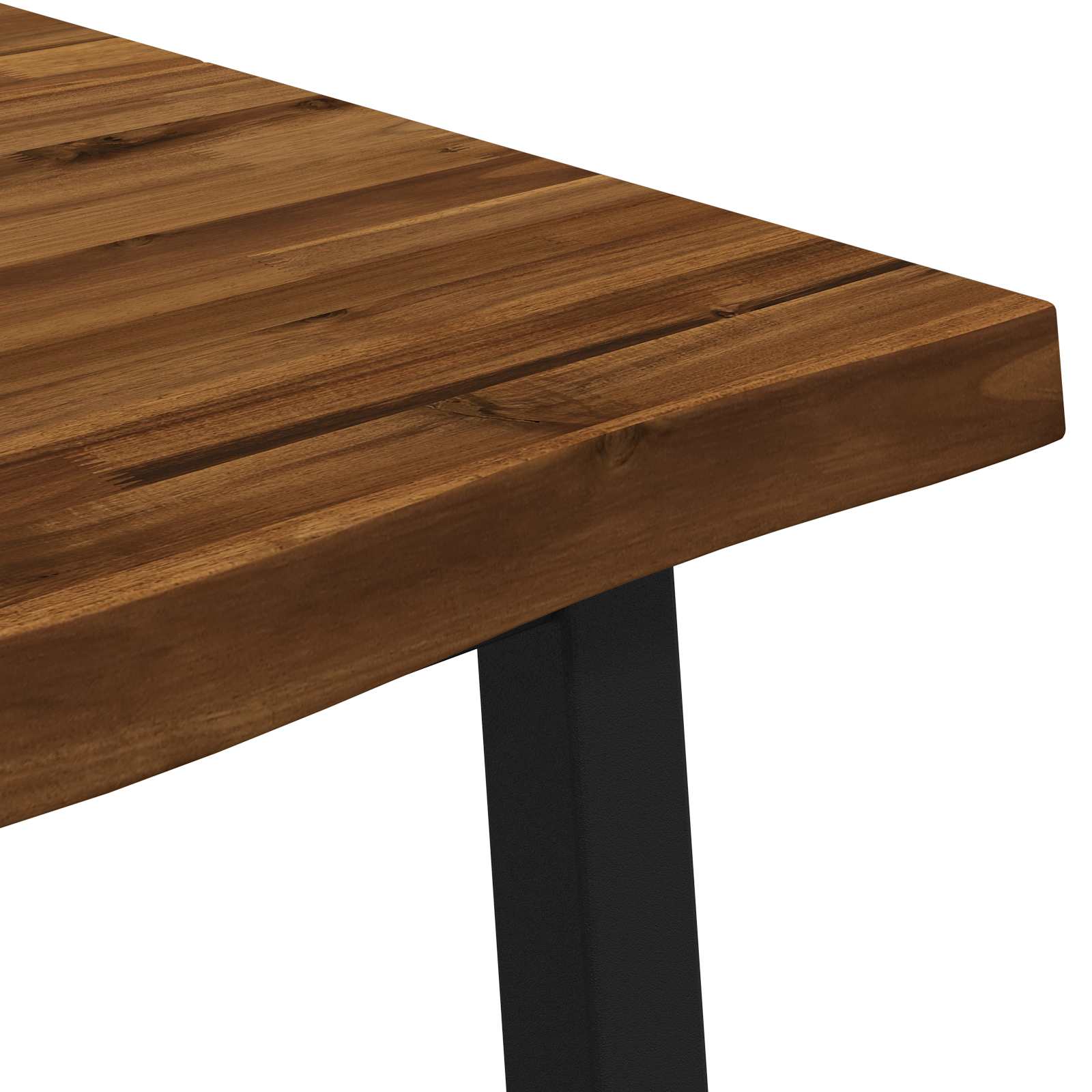 110 x 55 x 75 cm tömör akácfa természetes és fekete