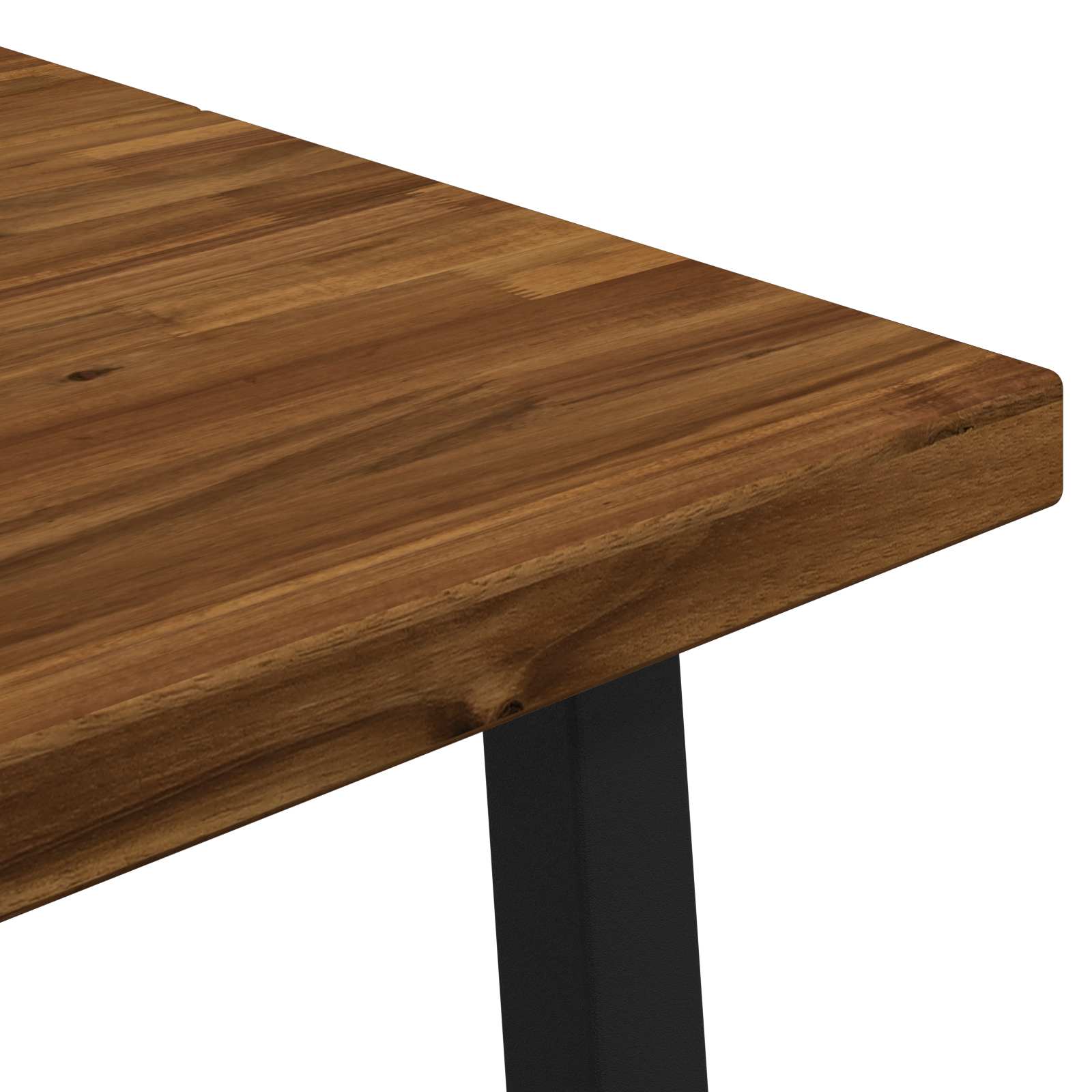 110 x 55 x 75 cm tömör akácfa természetes és fekete