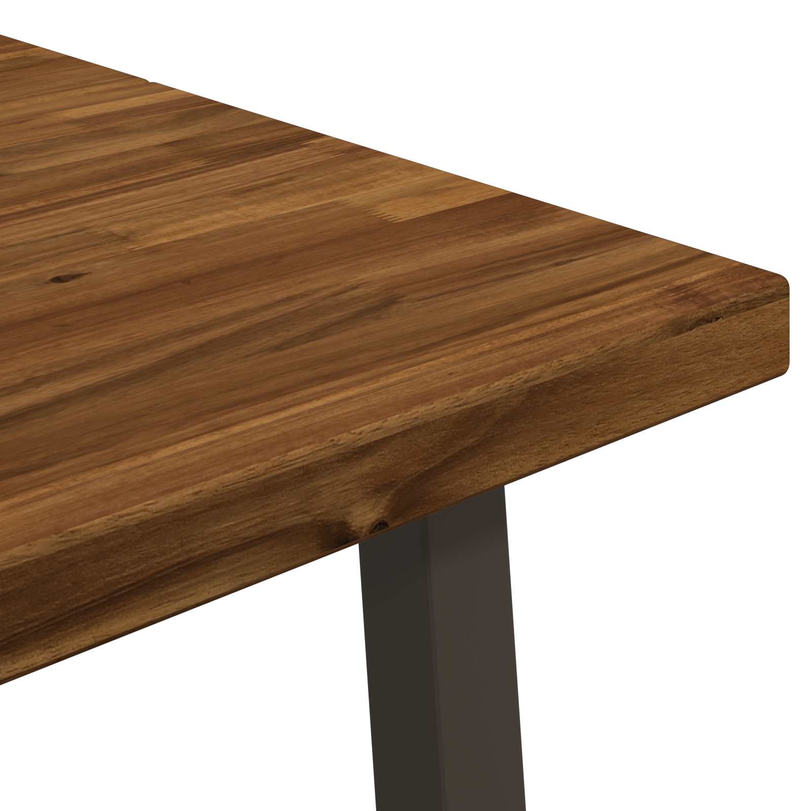 110 x 55 x 75 cm tömör akácfa természetes és kávé négyszögletes