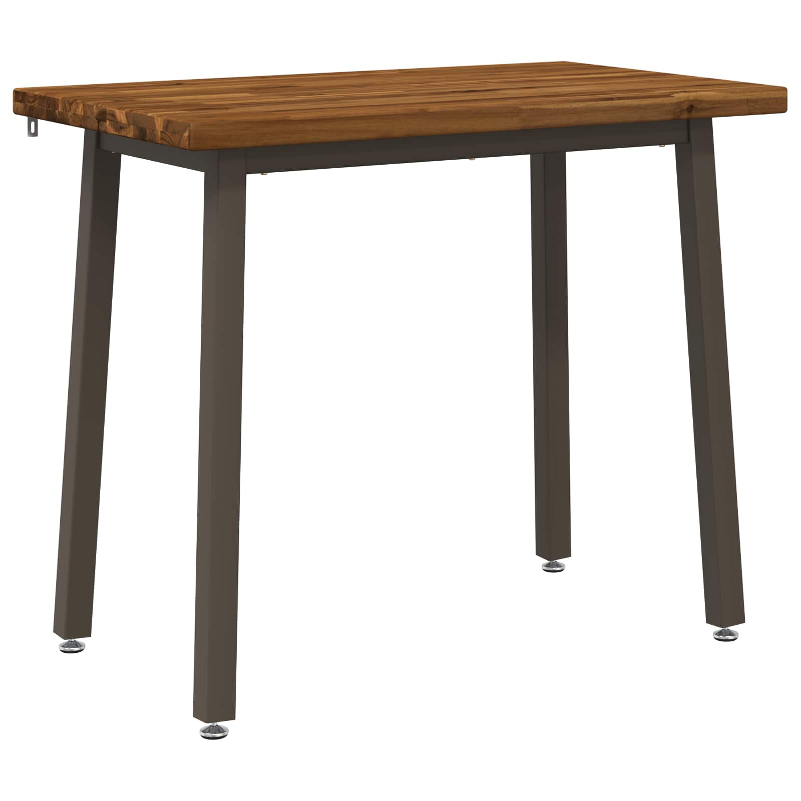 110 x 55 x 75 cm tömör akácfa természetes és kávé négyszögletes