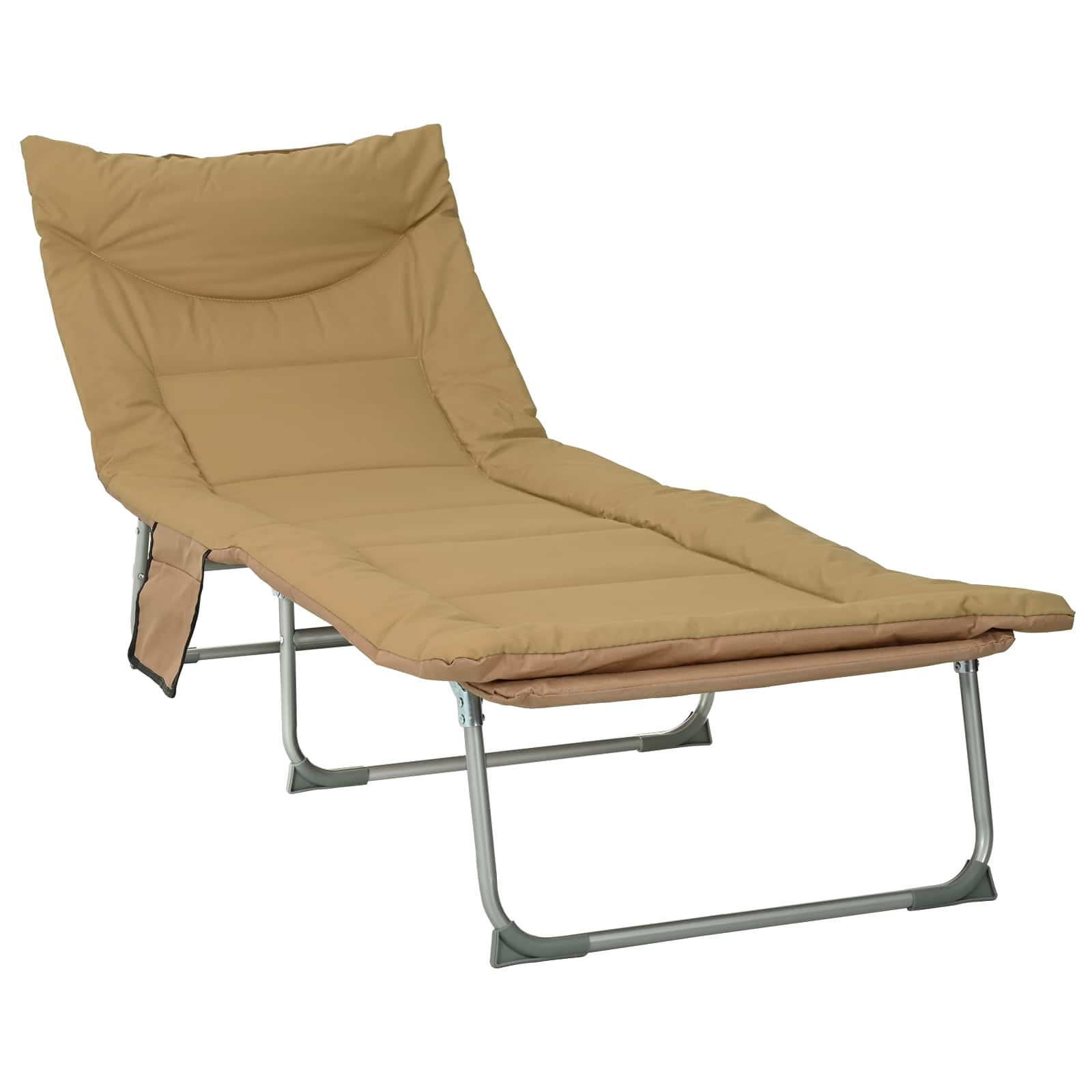 Összecsukható napozóágy párnával 2 pcs bézs