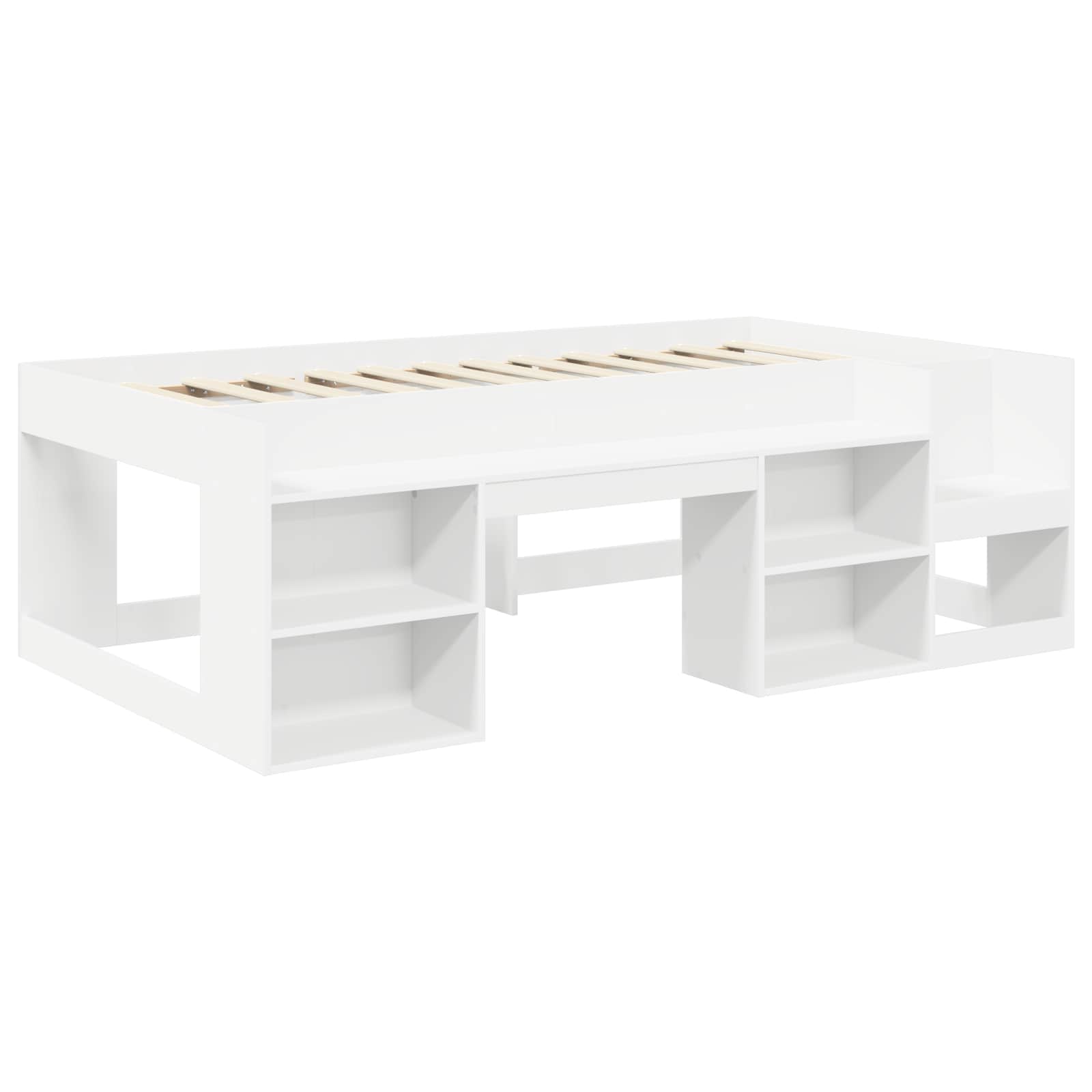 Gyerekágy keret tárolóval fehér 90 x 190 cm szerelt fa