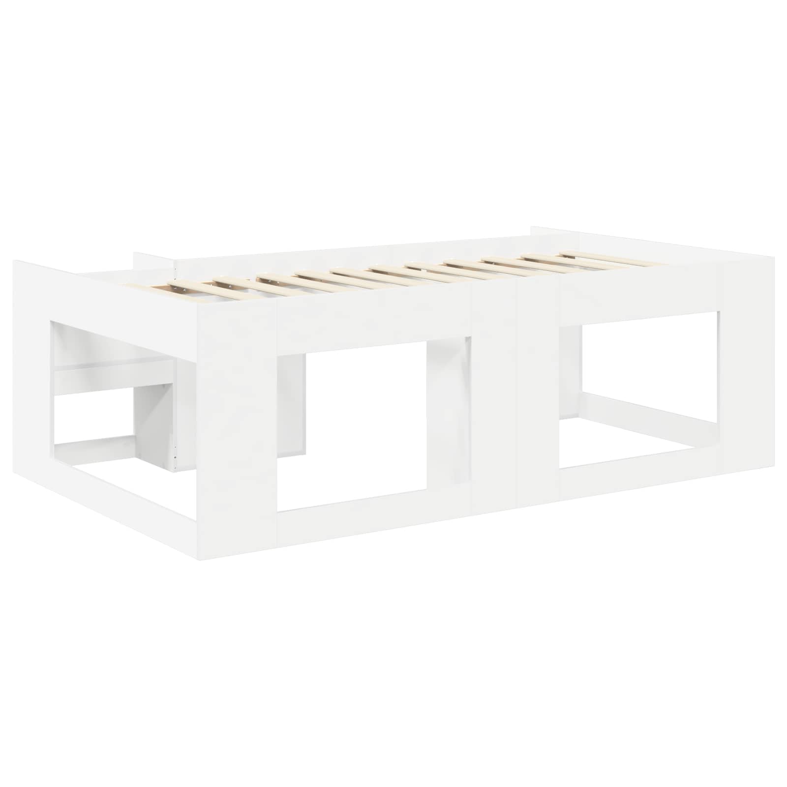 Gyerekágy keret tárolóval fehér 90 x 190 cm szerelt fa