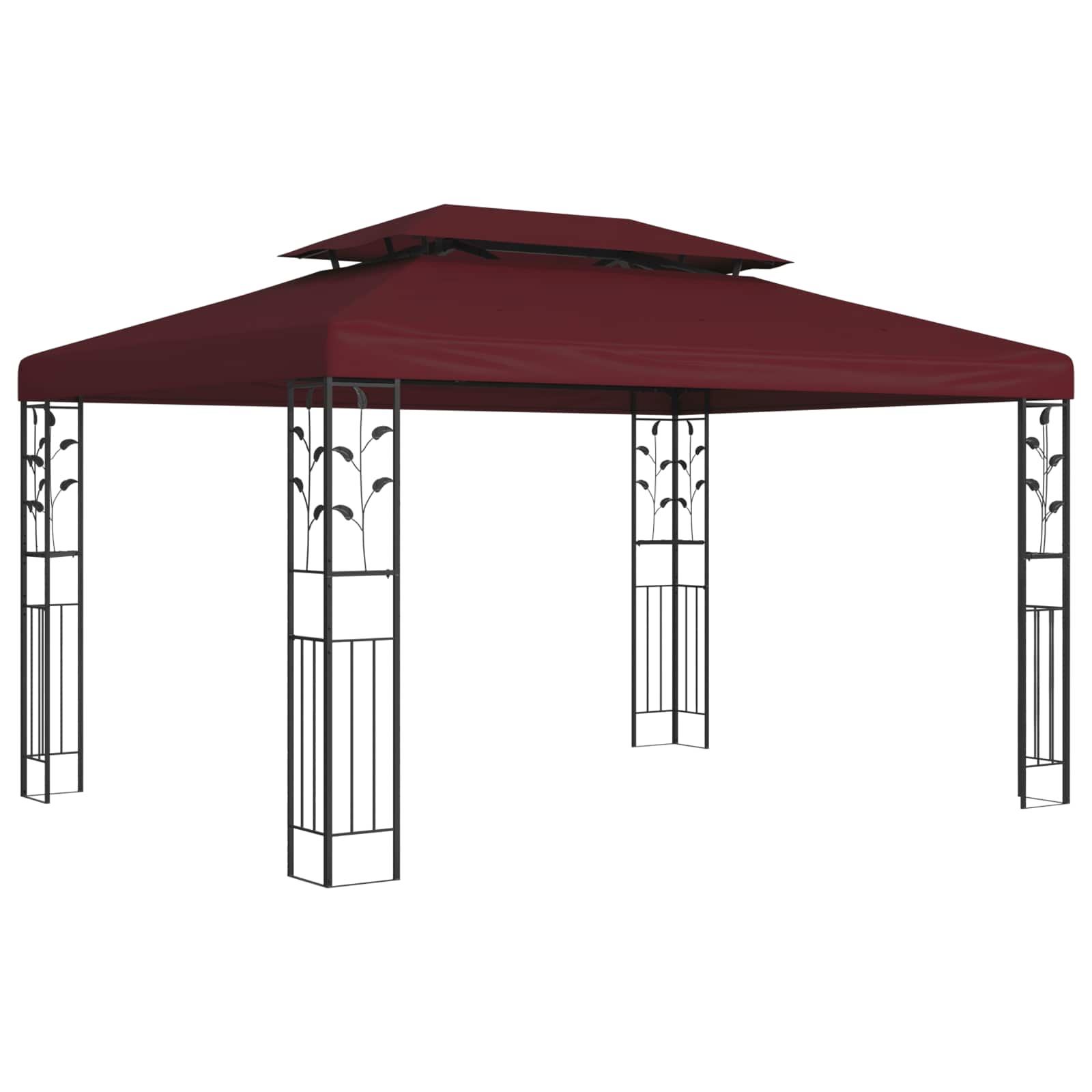 Pavilon 3,97 x 2,96 x 2,68 m bordó poliészter és acél