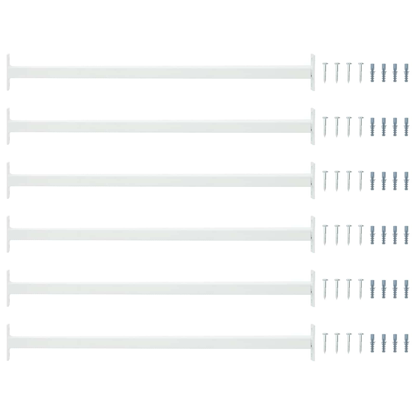 Állítható ablakbiztonsági rúd 6 pcs fehér acél