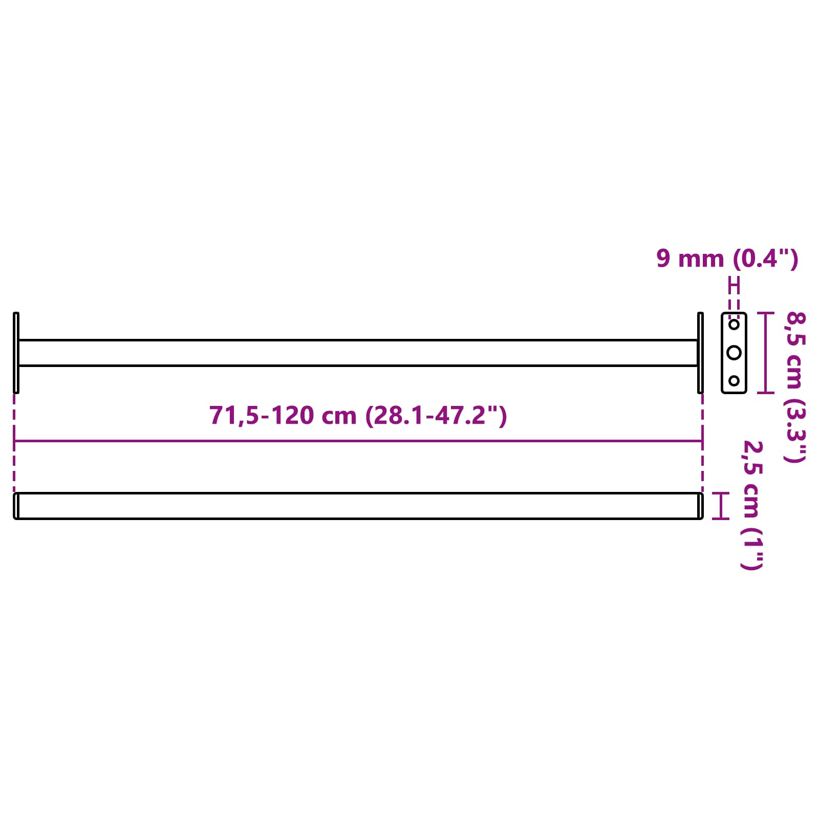 Állítható ablakbiztonsági rúd 6 pcs fehér acél