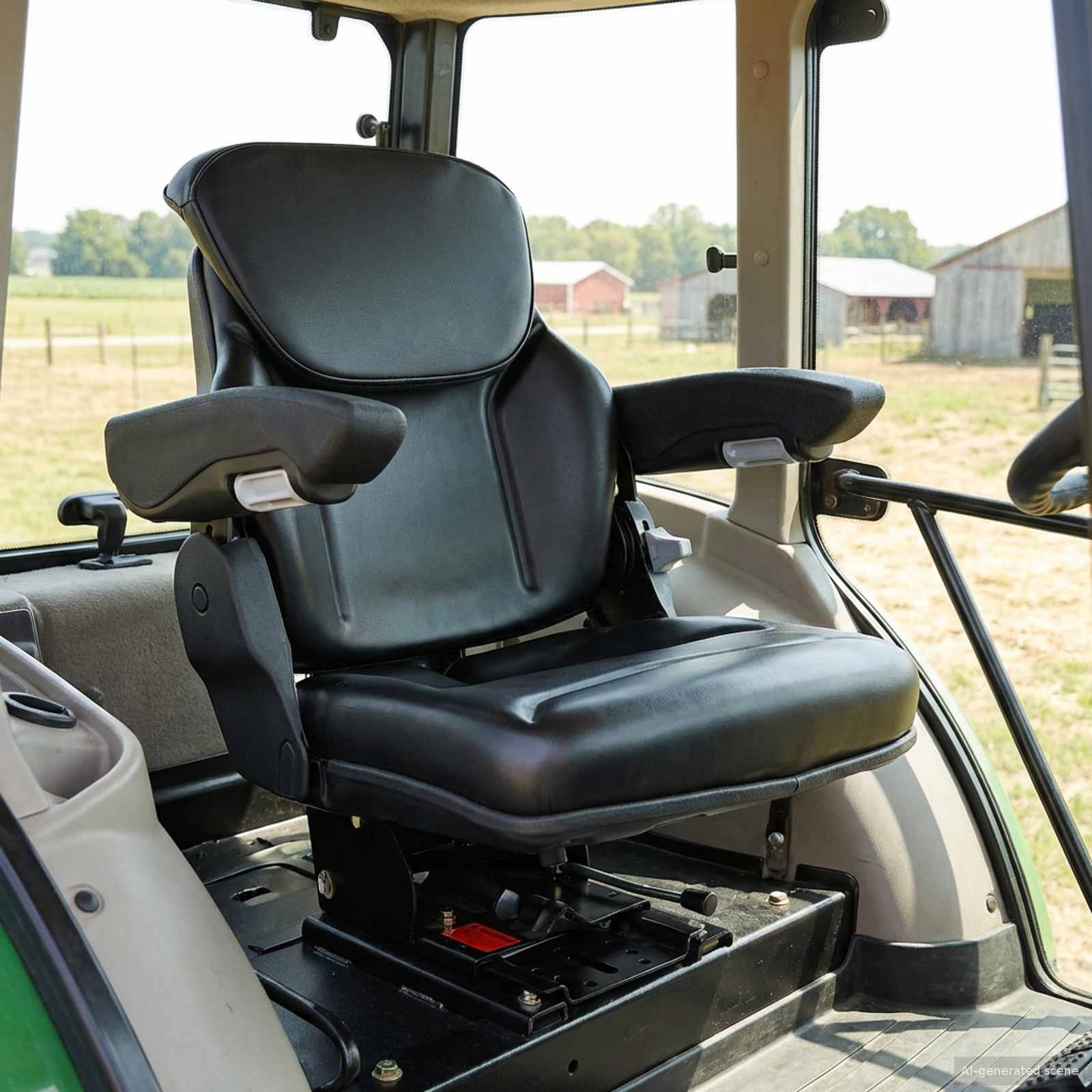 Traktor ülés felfüggesztéssel fekete 60 x 58 x 72 cm