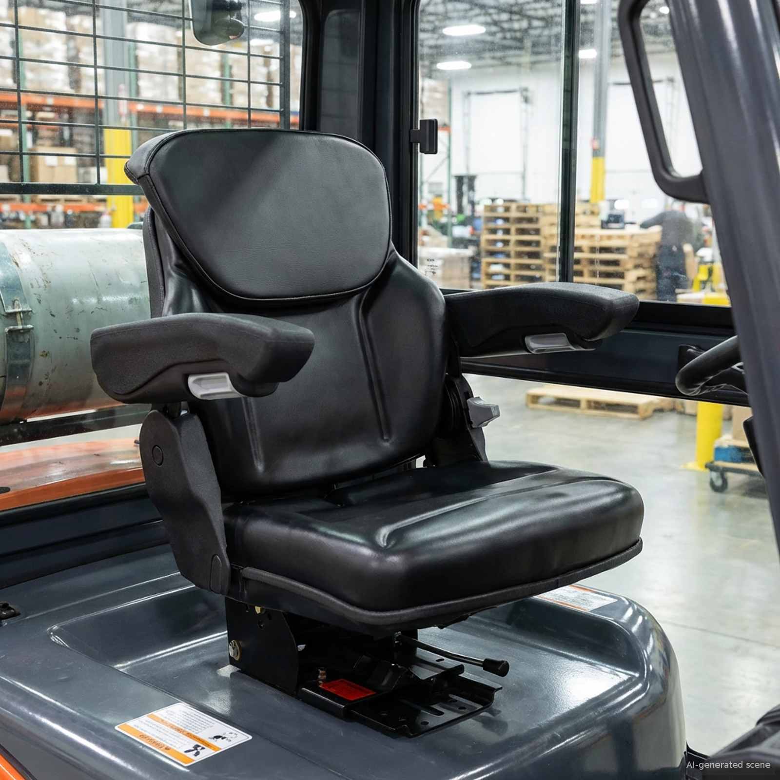 Traktor ülés felfüggesztéssel fekete 60 x 58 x 72 cm