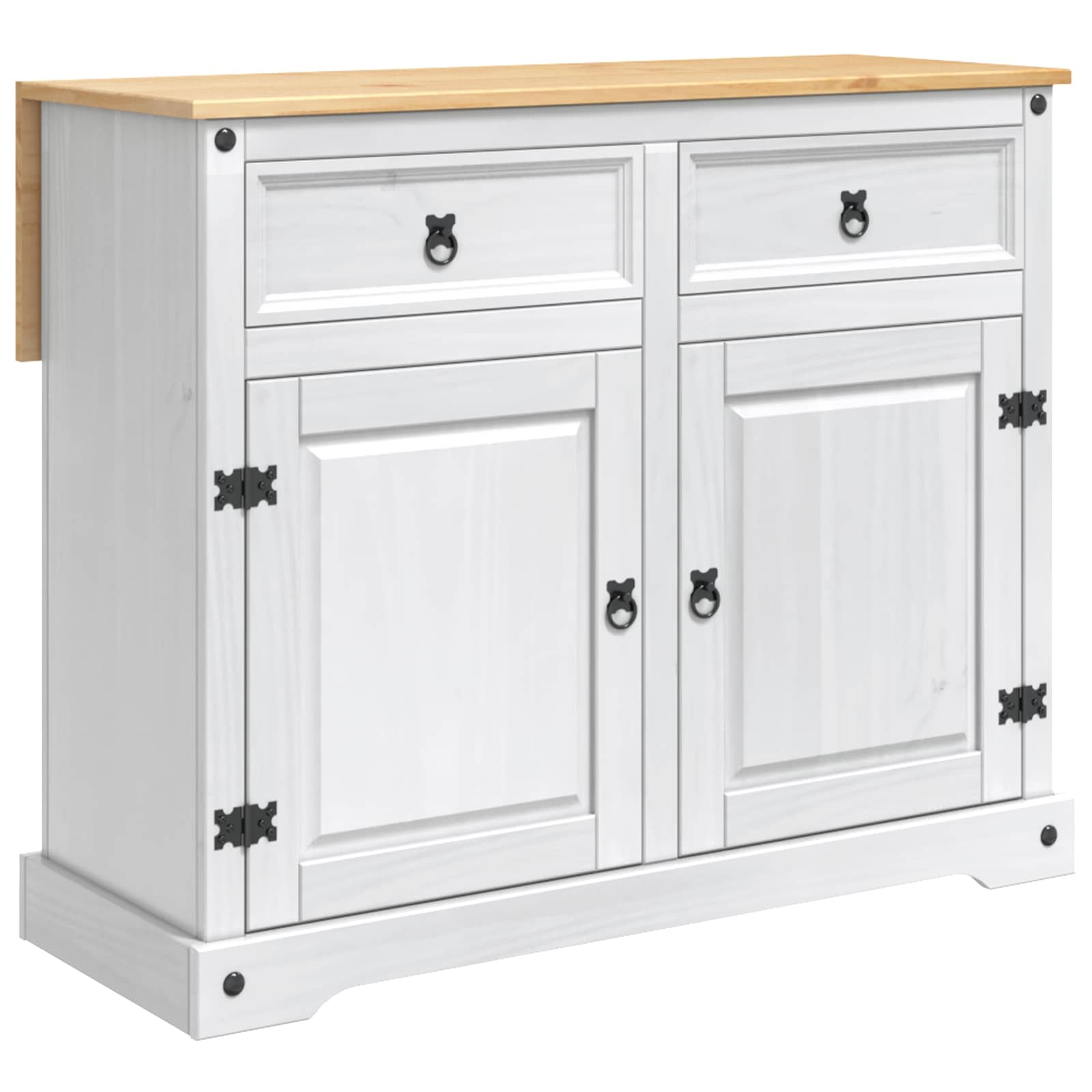 Konyhai sziget szett corona 3 pcs fehér és mézes viasszal