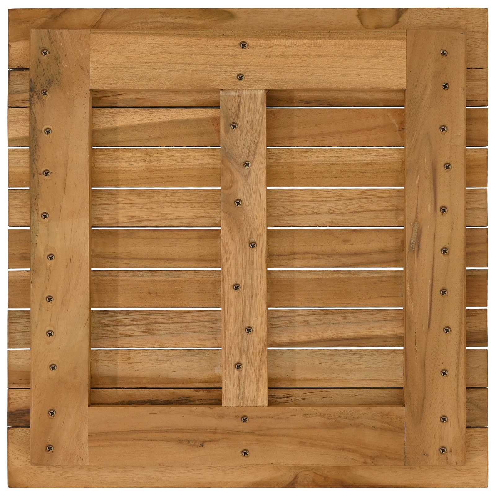 Asztallap 40 x 40 x 3,5 cm négyzet tömör teakfa természetes