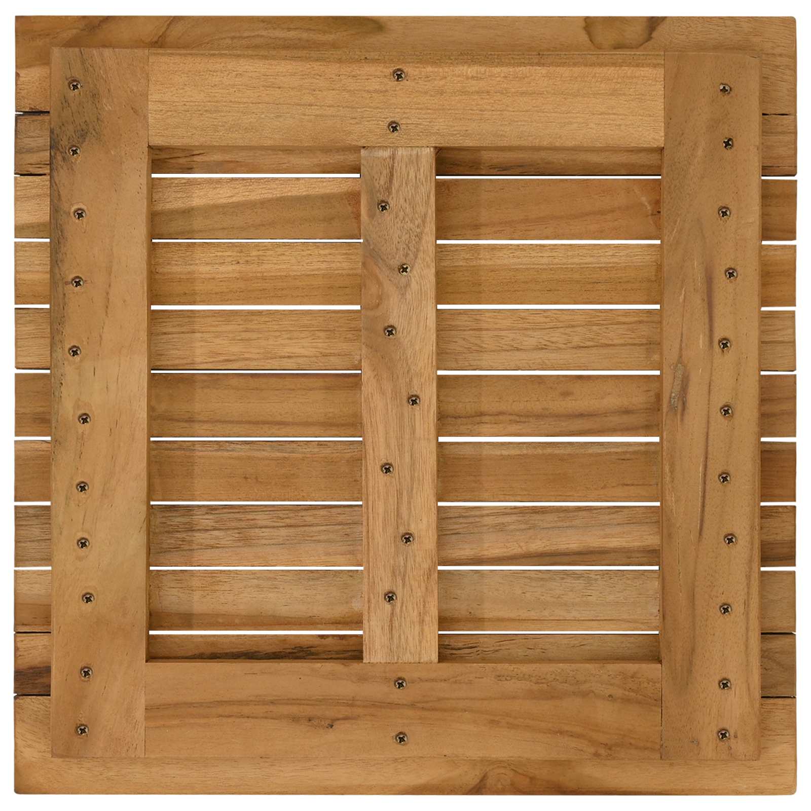 Asztallap 50 x 50 x 3,5 cm négyzet tömör teakfa természetes