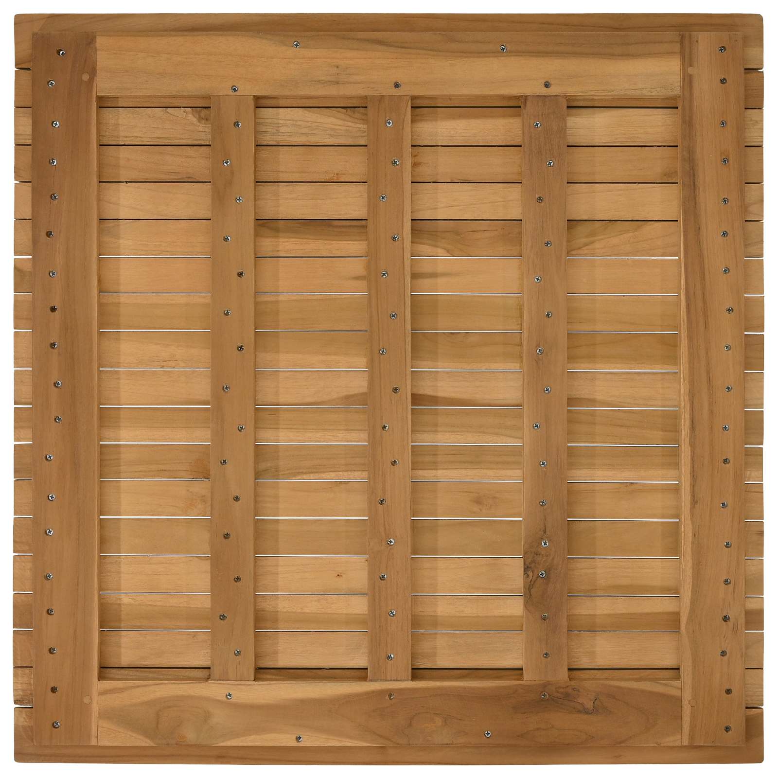 Asztallap 70 x 70 x 3,5 cm négyzet tömör teakfa természetes